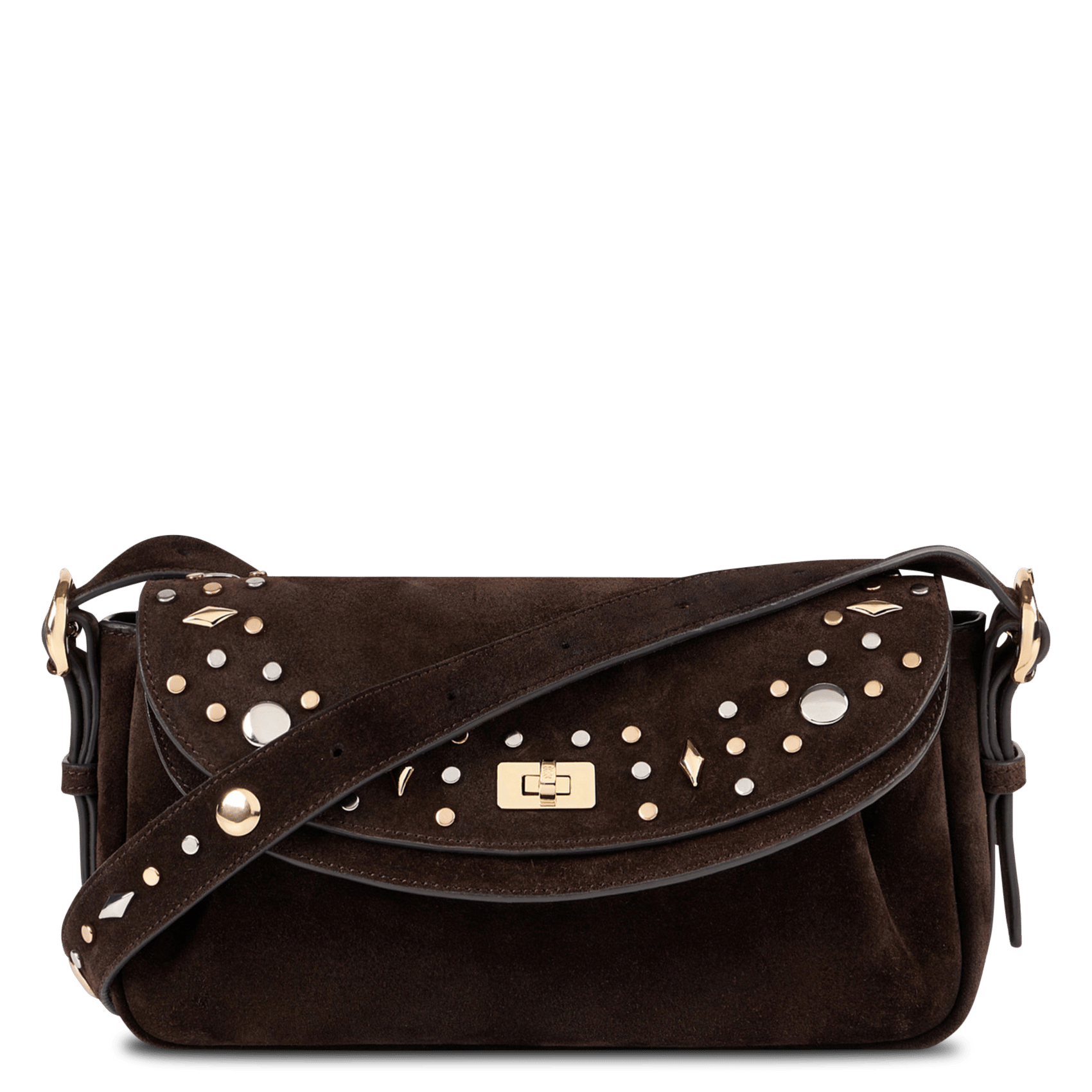 Sac bandoulière en cuir SANDRO Marron