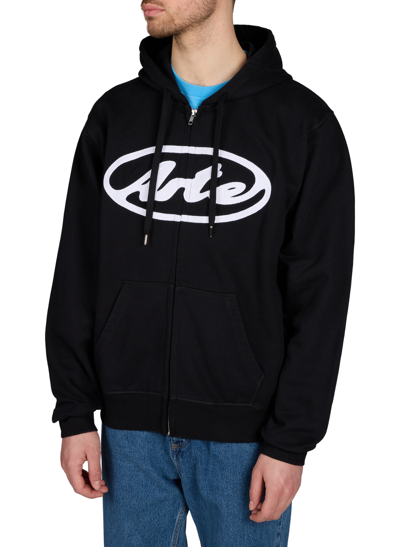 Zip-up hooded cotton sweatshirt ARTE ANTWERP Black