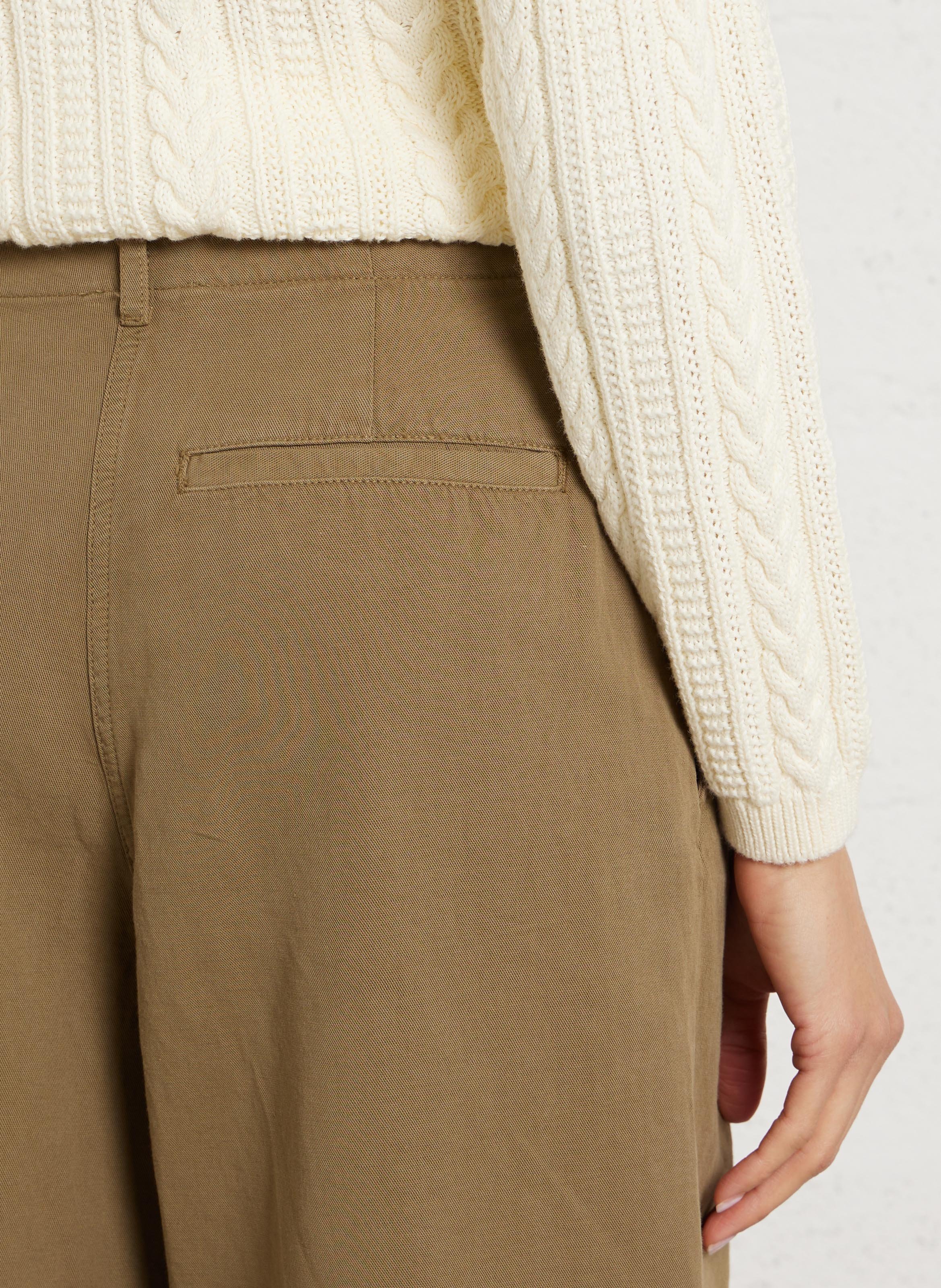 Pantalon droit en coton et lin namaz AMERICAN VINTAGE Vert