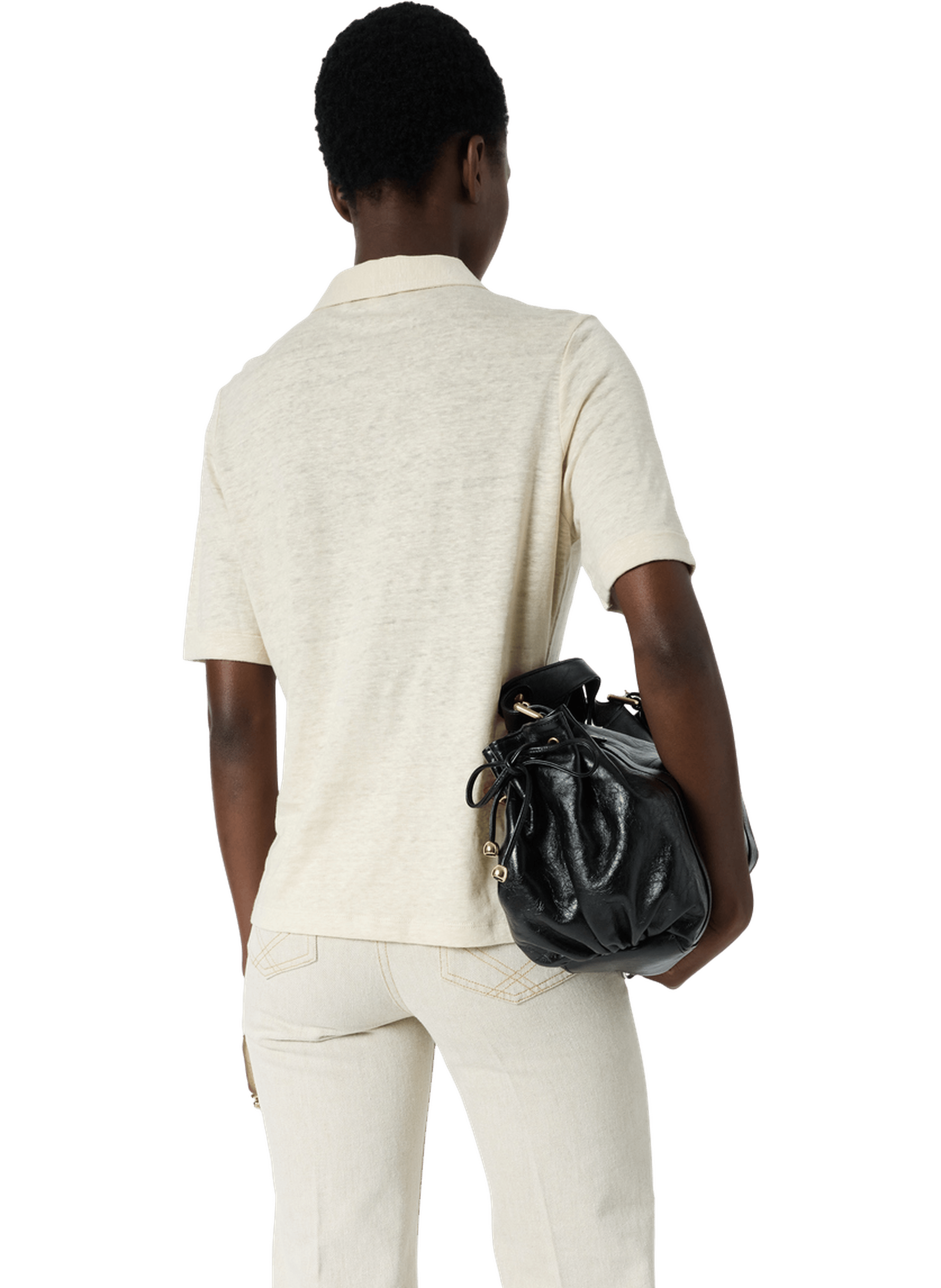 Polo boutonné en lin - moana GERARD DAREL Beige