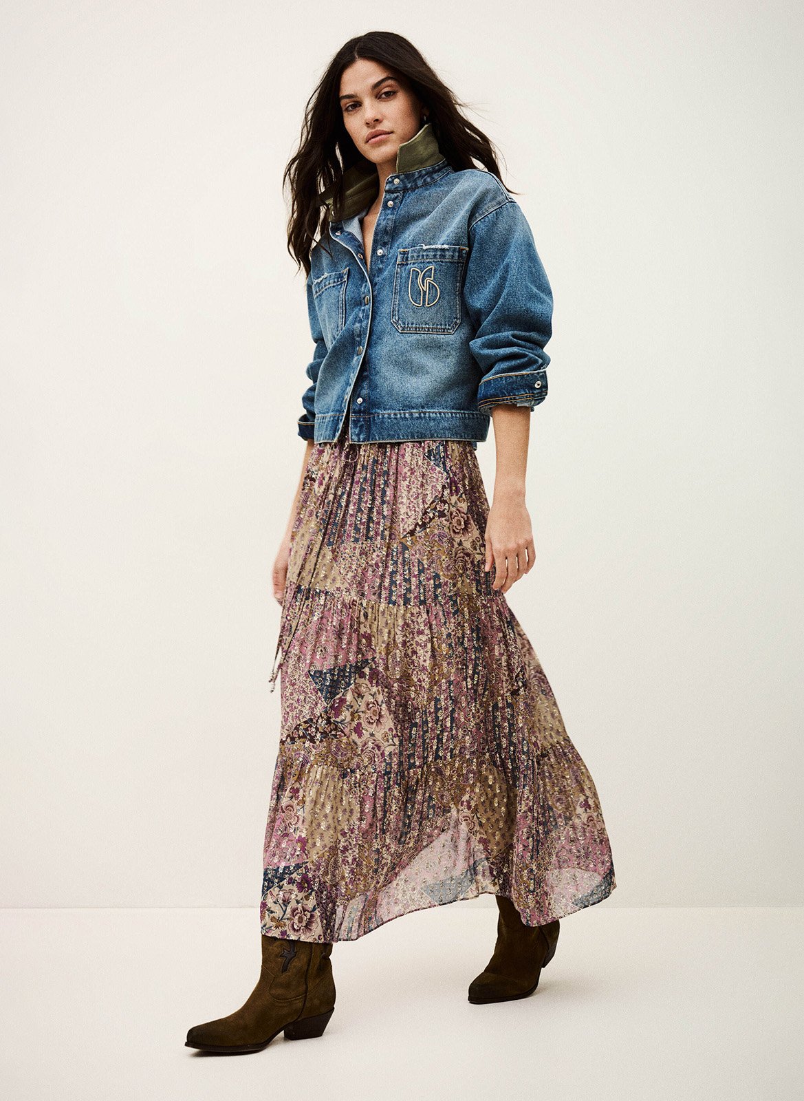 Jupe longue évasée pitsy BA&SH Rose