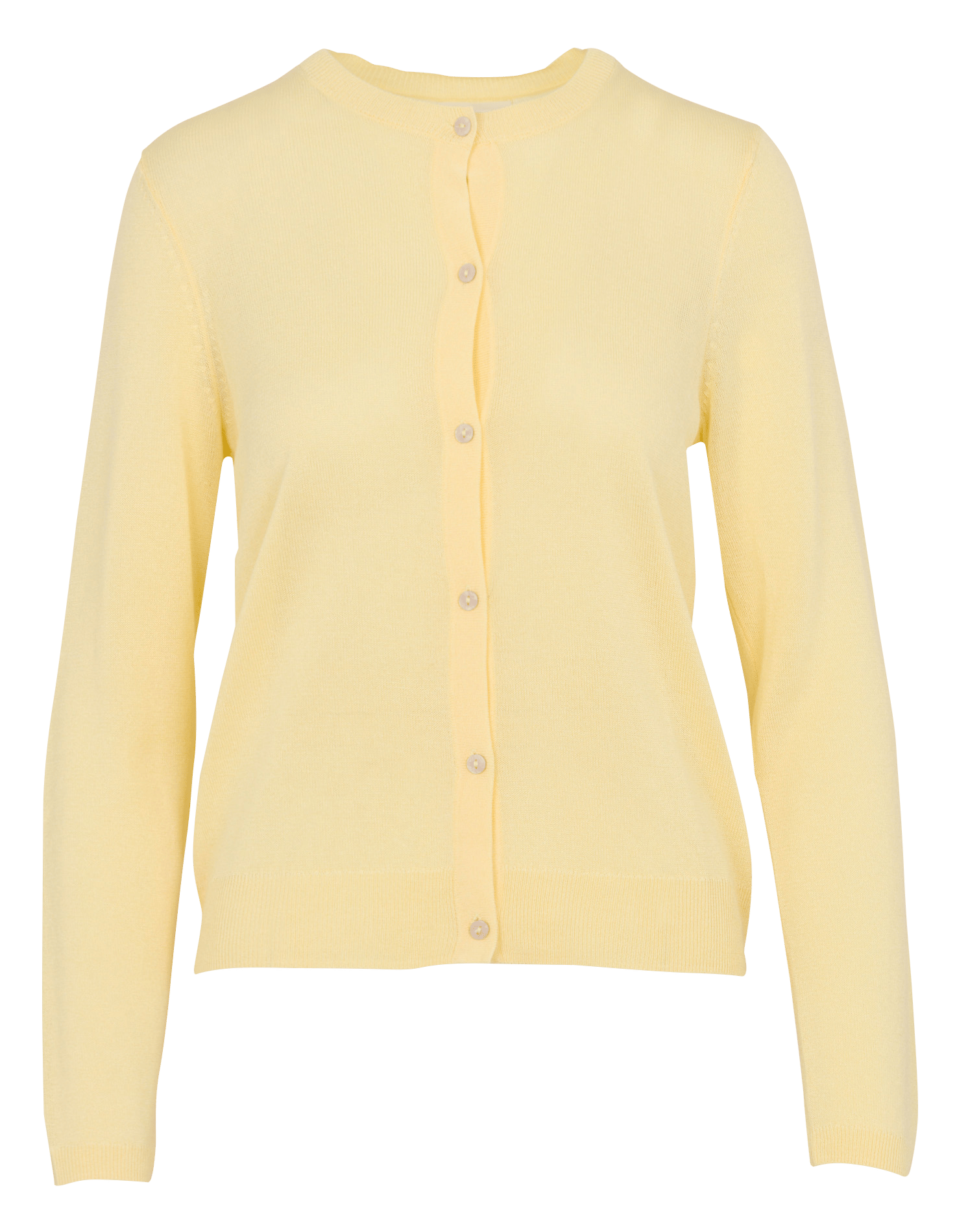 Gilet droit col rond en maille mélangée paprika MAISON 123 Jaune