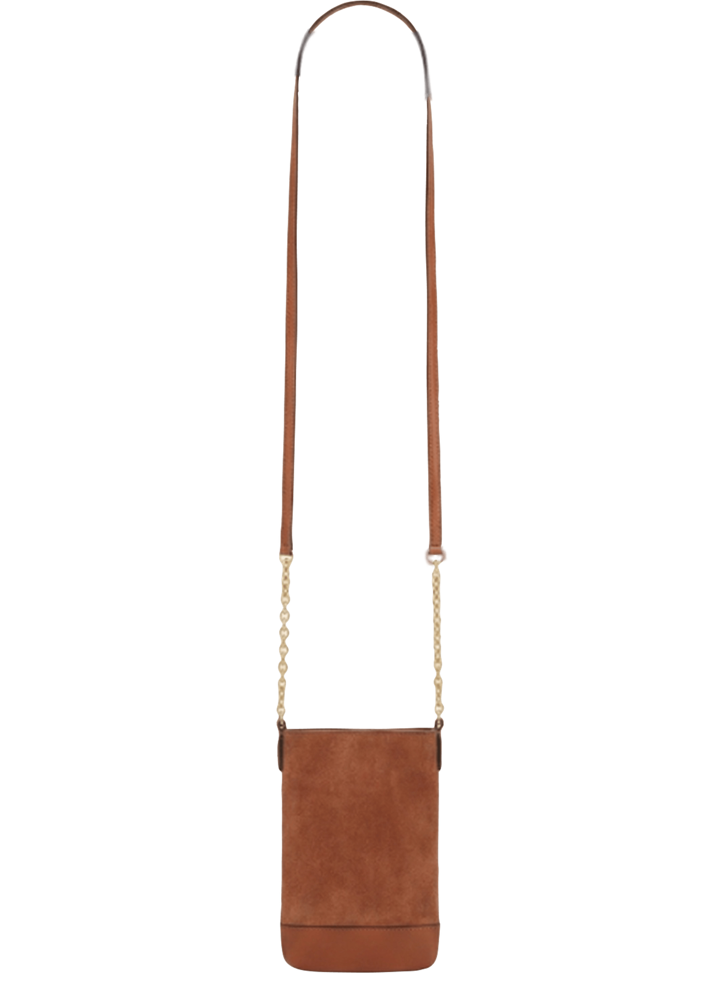 Porte téléphone en cuir velours - le charlotte phone Beige