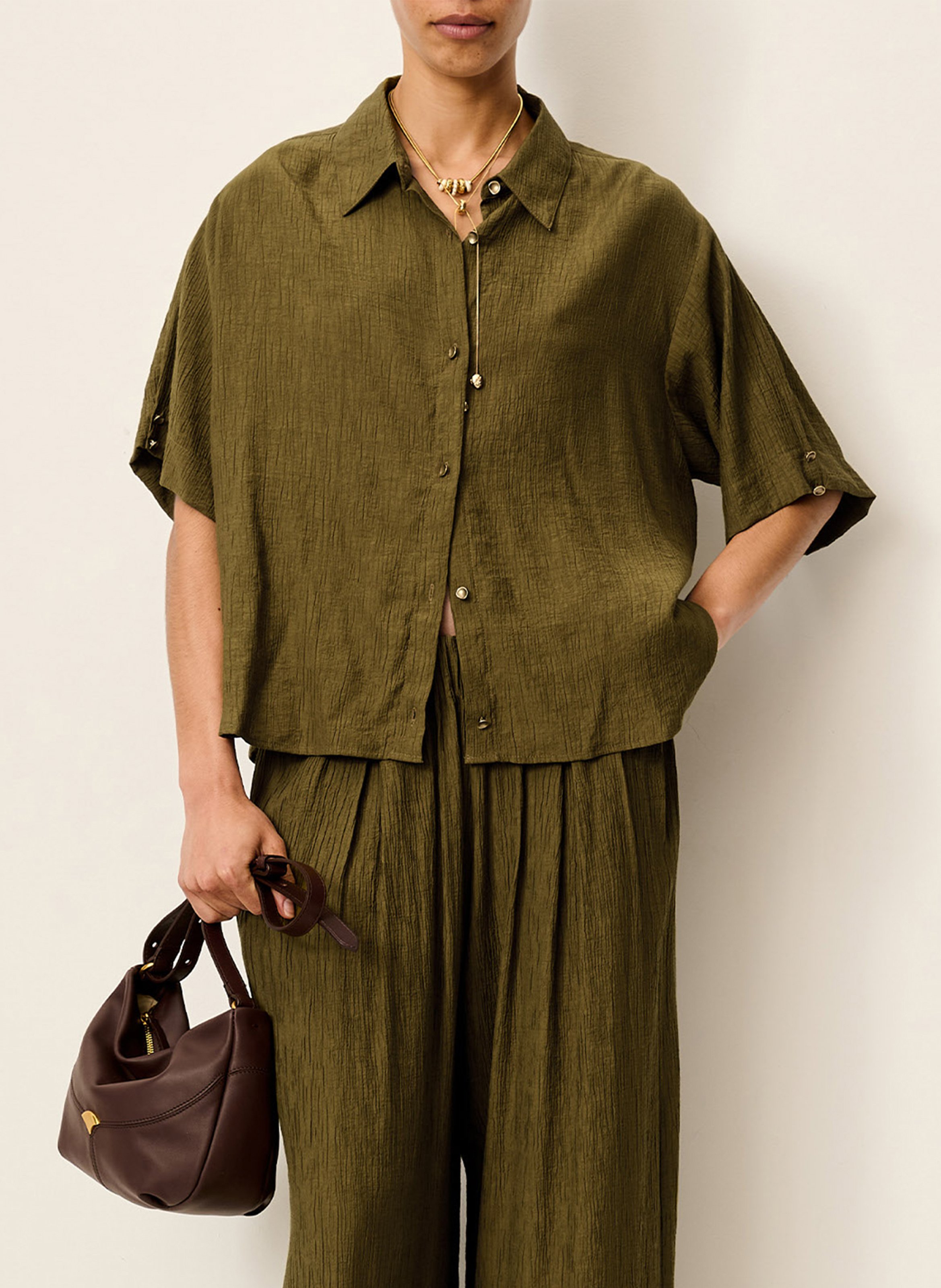 Chemise col classique kalya SESSUN Kaki