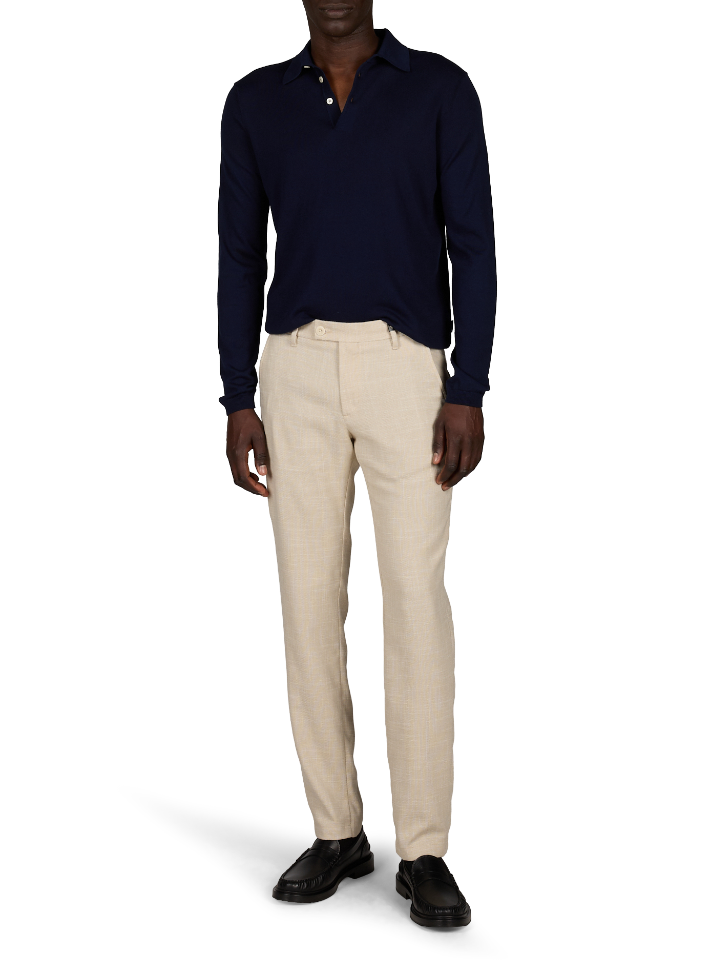 Long-sleeved cotton polo shirt FACONNABLE Blue