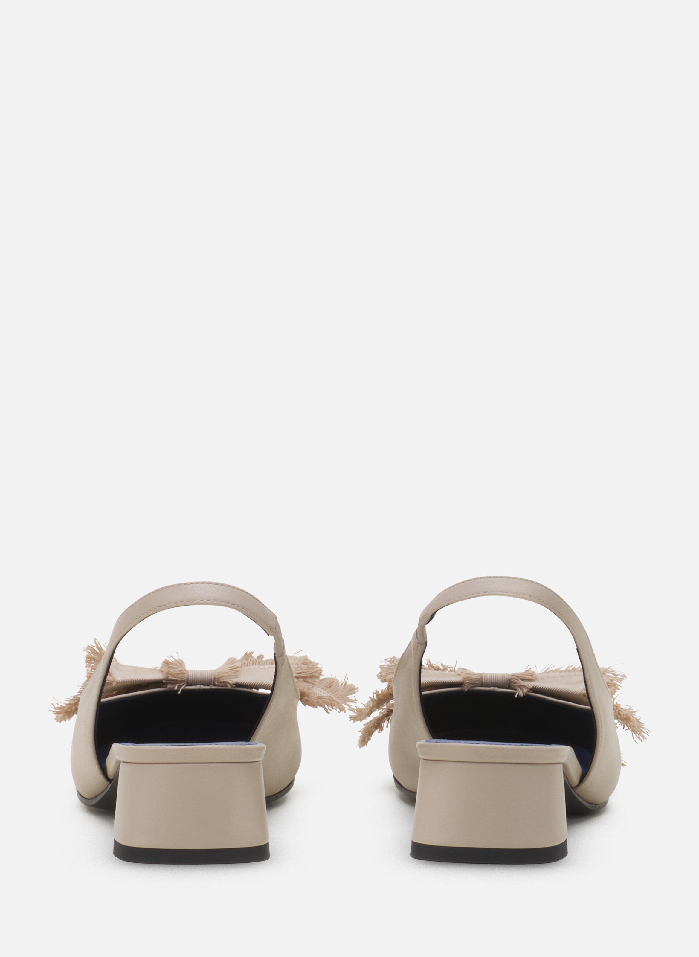 Slingback à talons ballerine en cuir LANVIN Beige