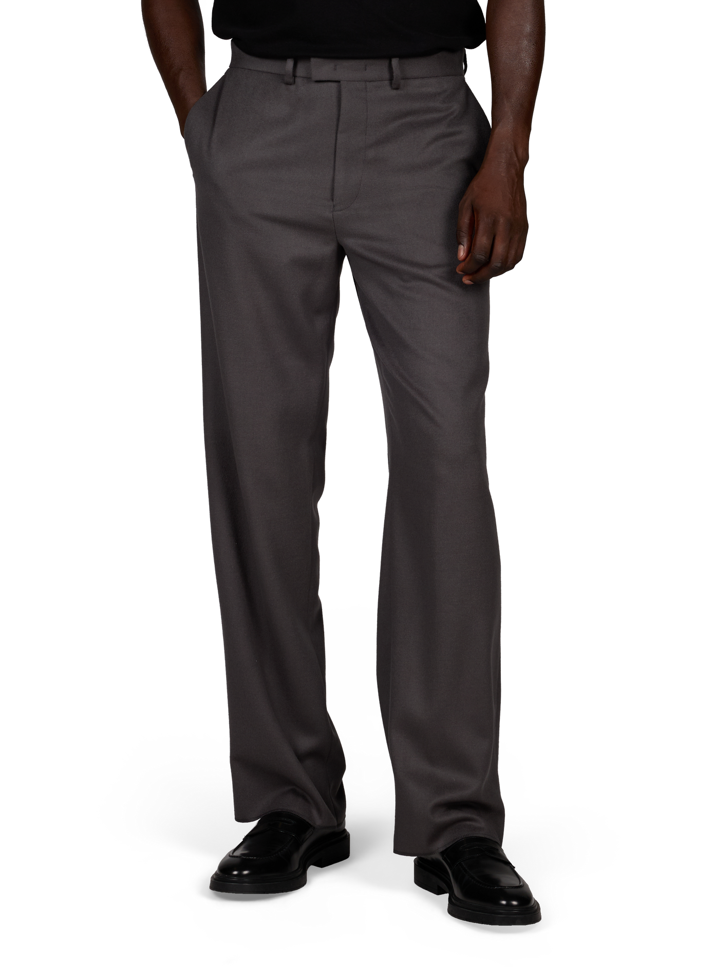 Straight wool and cashmere trousers EMPORIO ARMANI Grey