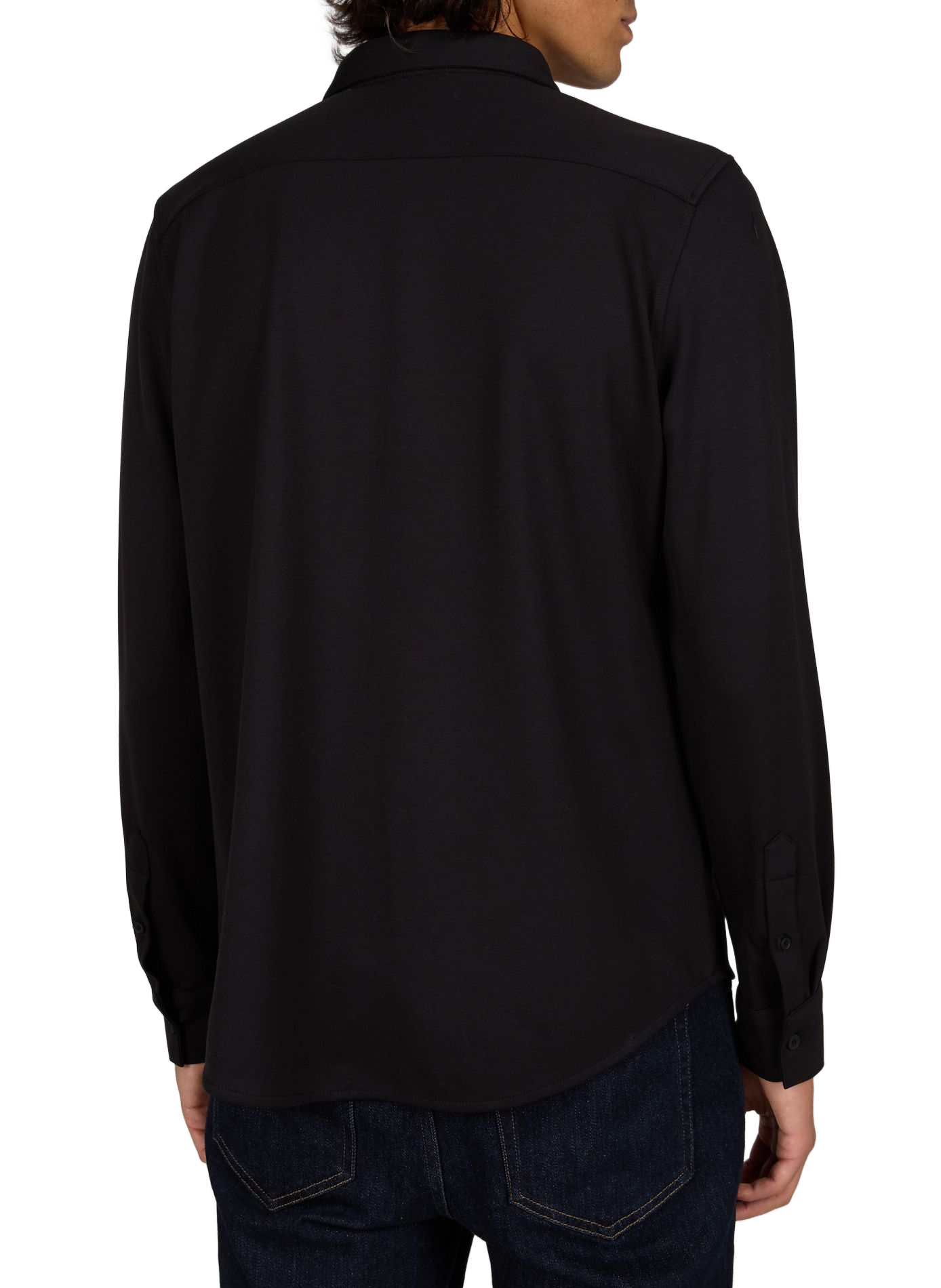 Straight shirt with classic collar in blended wool 1789 CALA Black