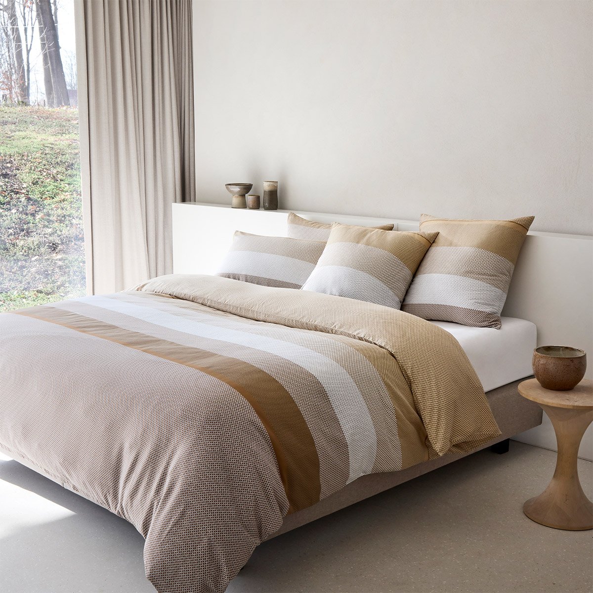 Taie d'oreiller en satin de coton, logan BOSS HOME Marron