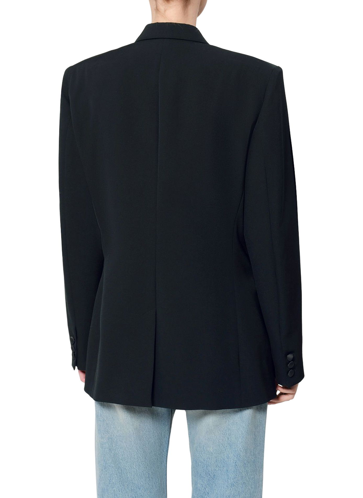 RANYAE blazer van scheerwol met satijnen revers ISABEL MARANT Zwart