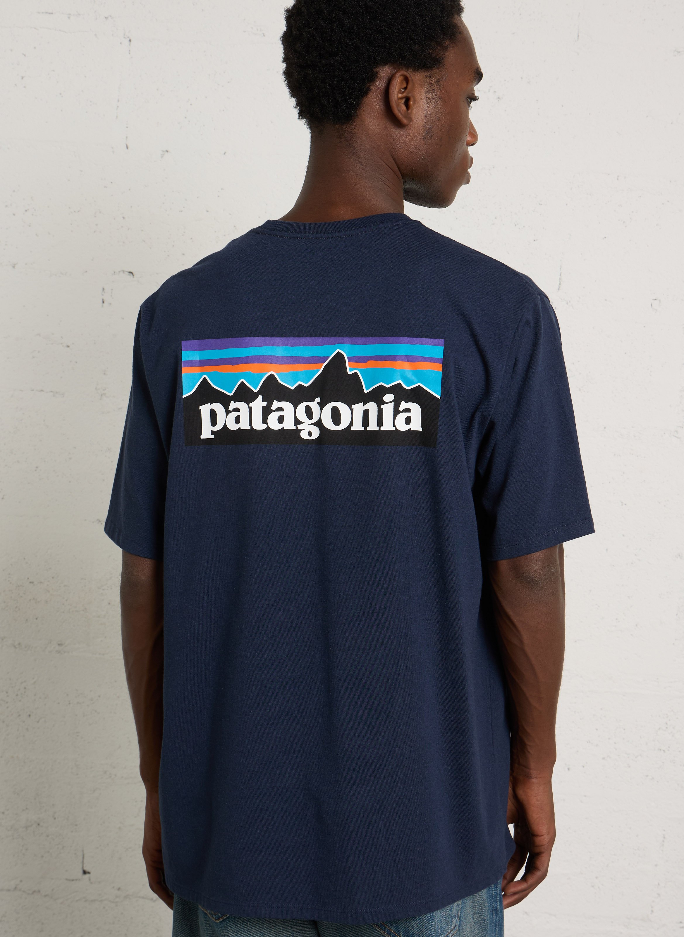 T-shirt met ronde hals, regular-fit, bedrukt op een mix van katoen PATAGONIA Blauw