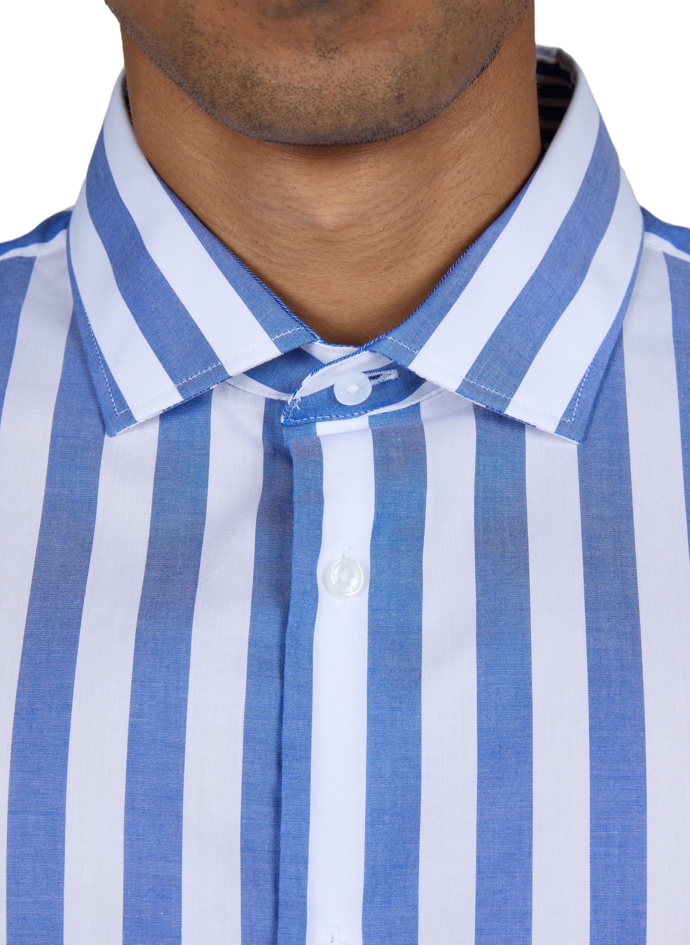 Gestreiftes Slim-Fit Hemd aus Baumwollmischung TOMMY HILFIGER Blau