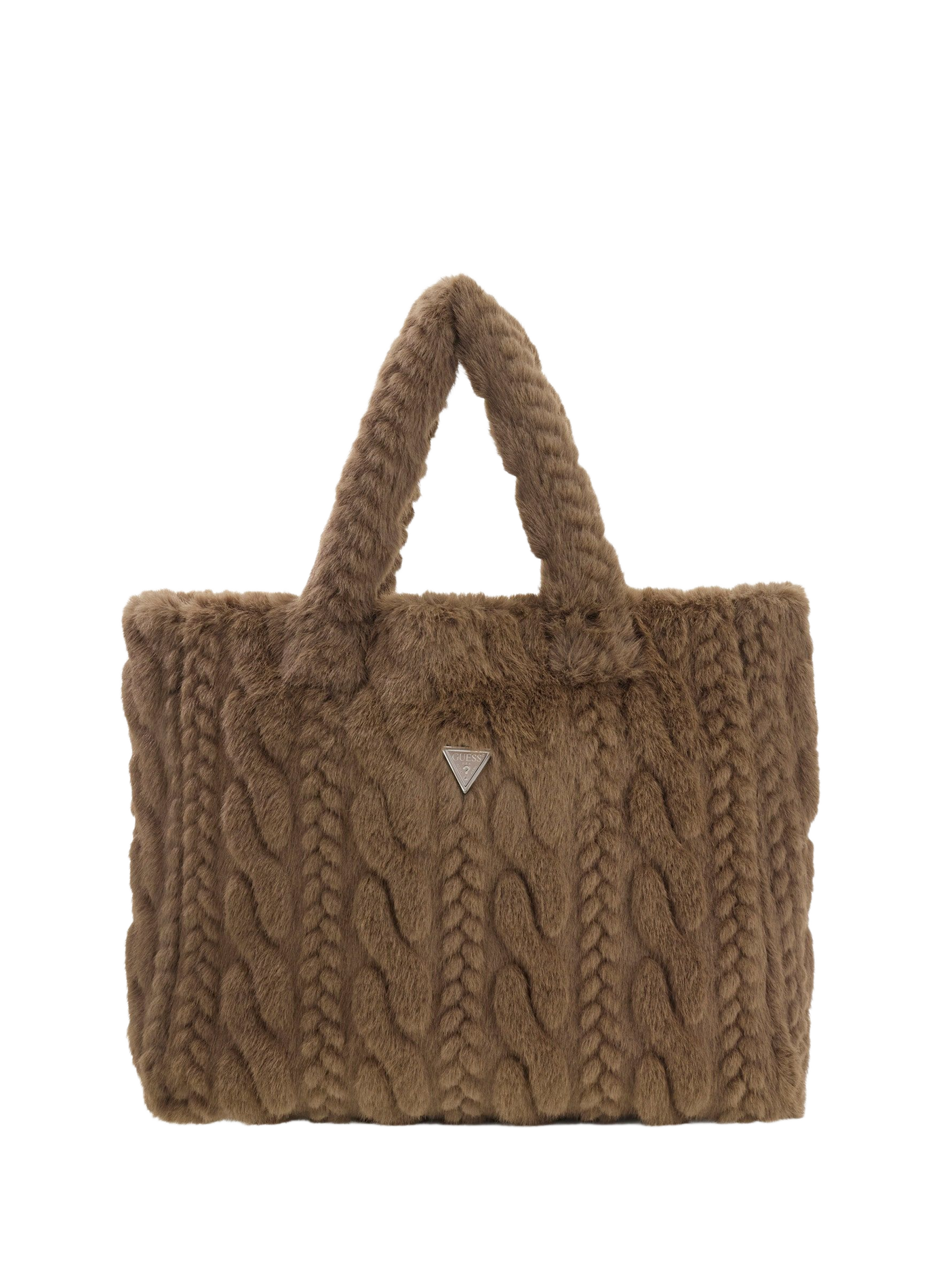 Cabas en fourrure GUESS Grun