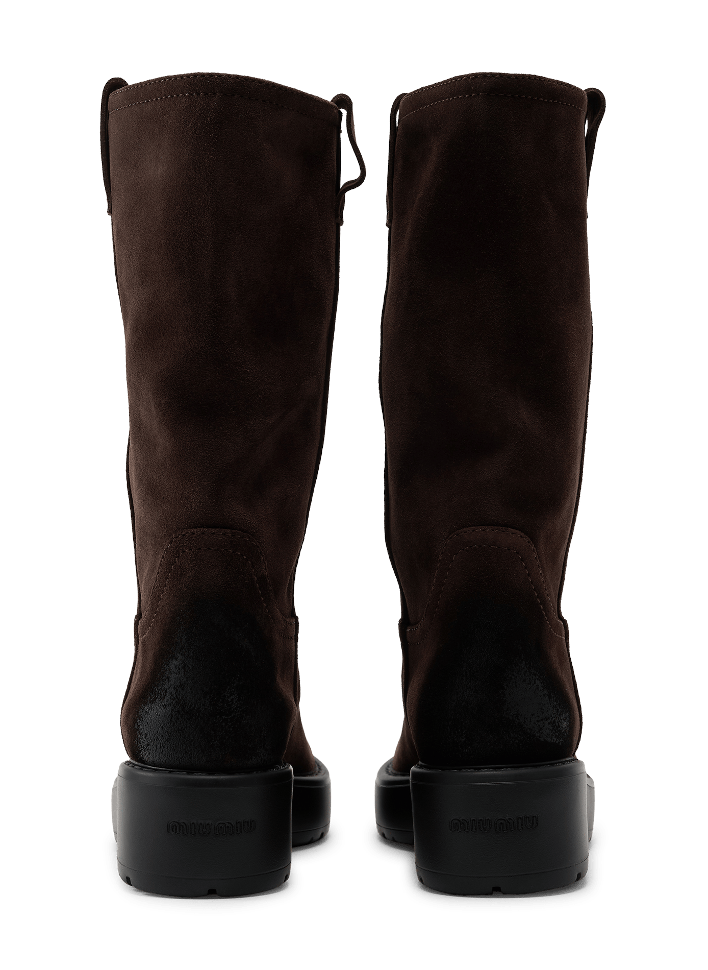 Bottes en cuir suédé d'agneau  MIU MIU Marron