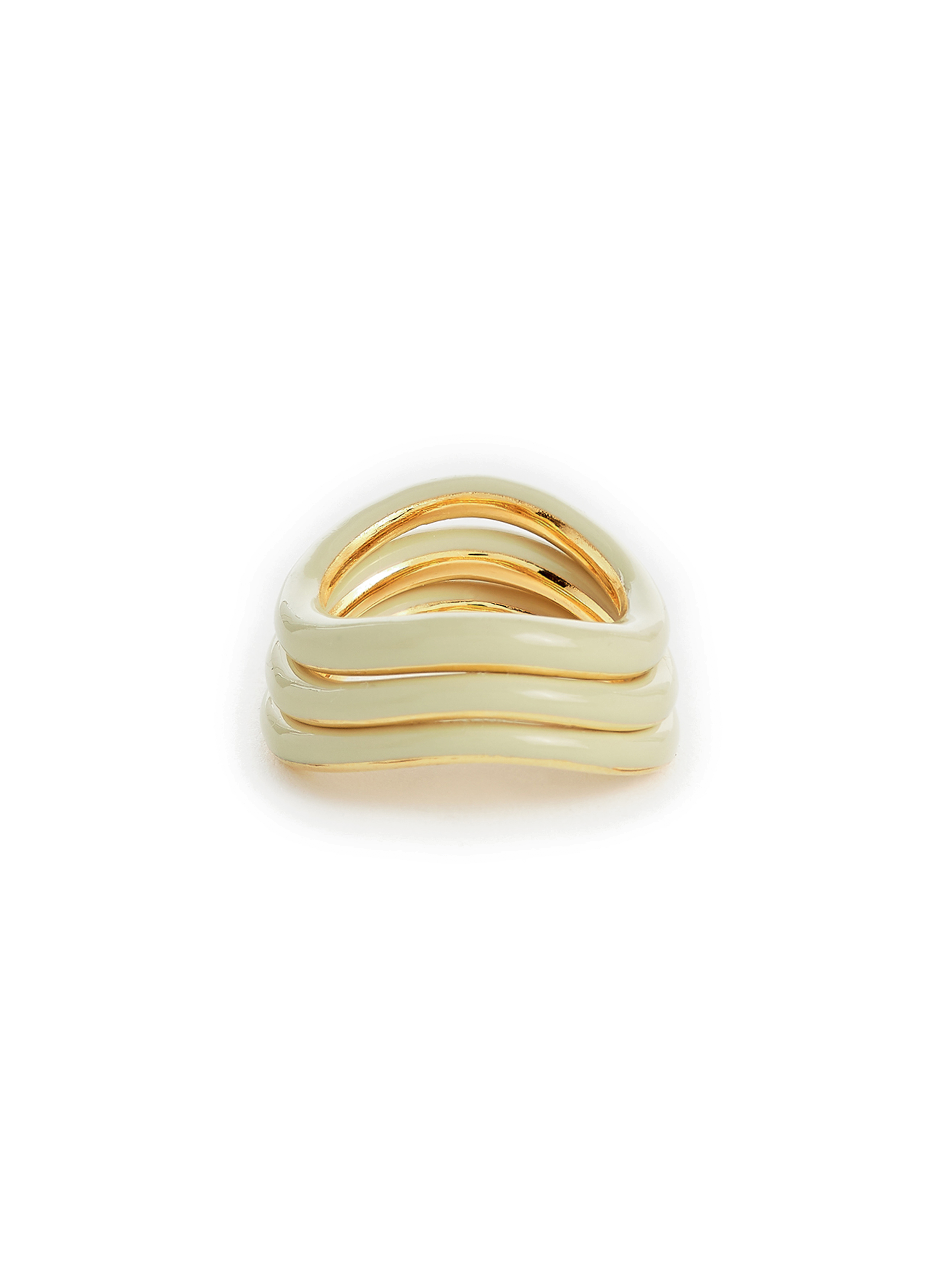 CHARLOTTE CHESNAIS Set of three Wave rings Multicolour