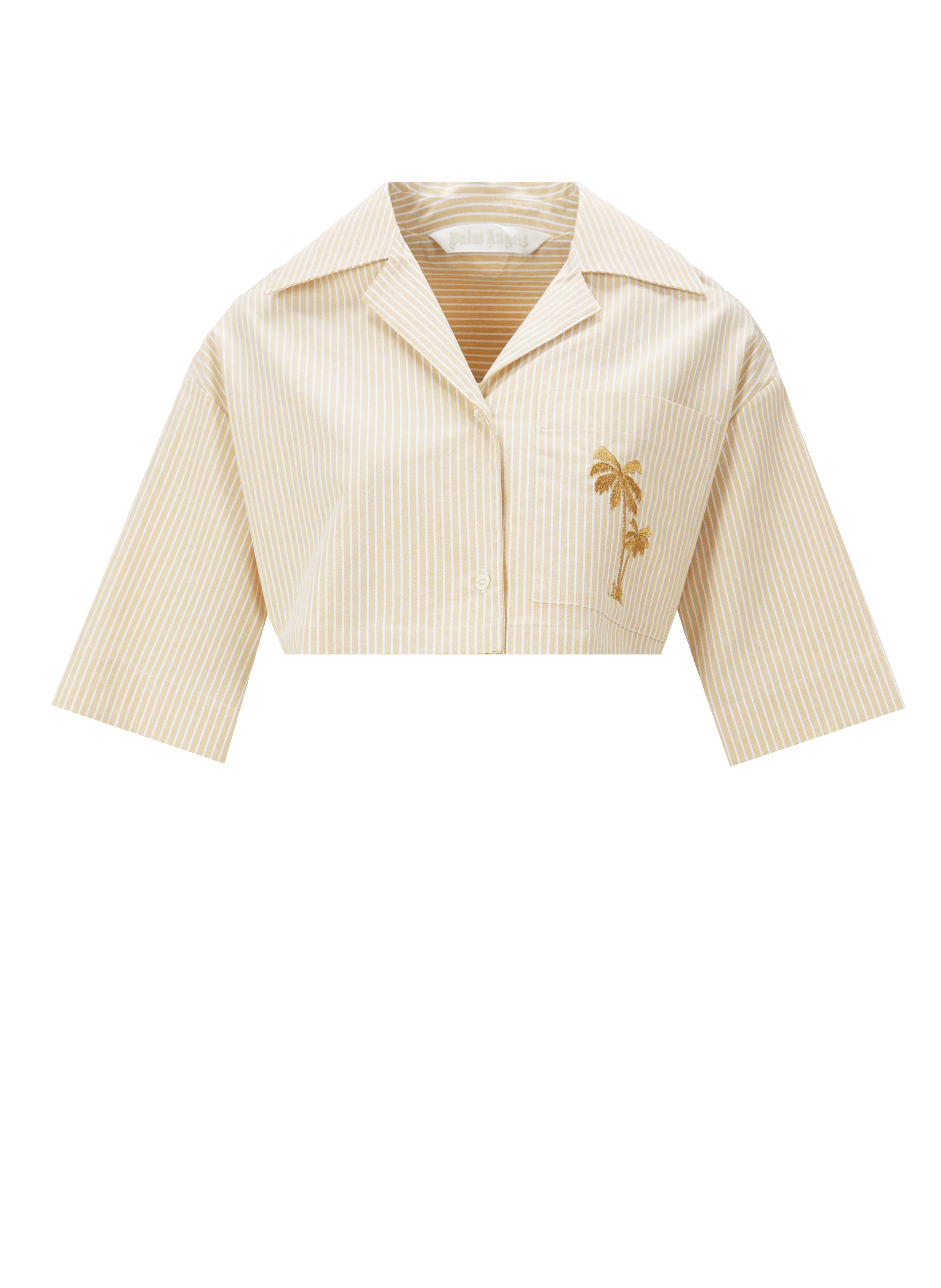 Chemise courte en coton PALM ANGELS Jaune