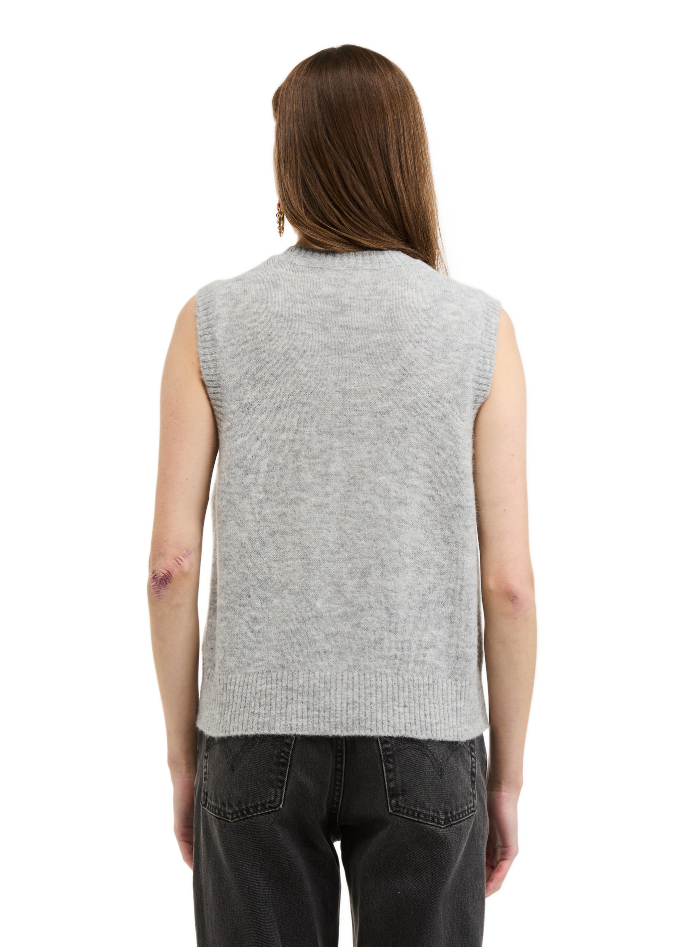 Sleeveless wool blend sweater SAISON 1865 Grey