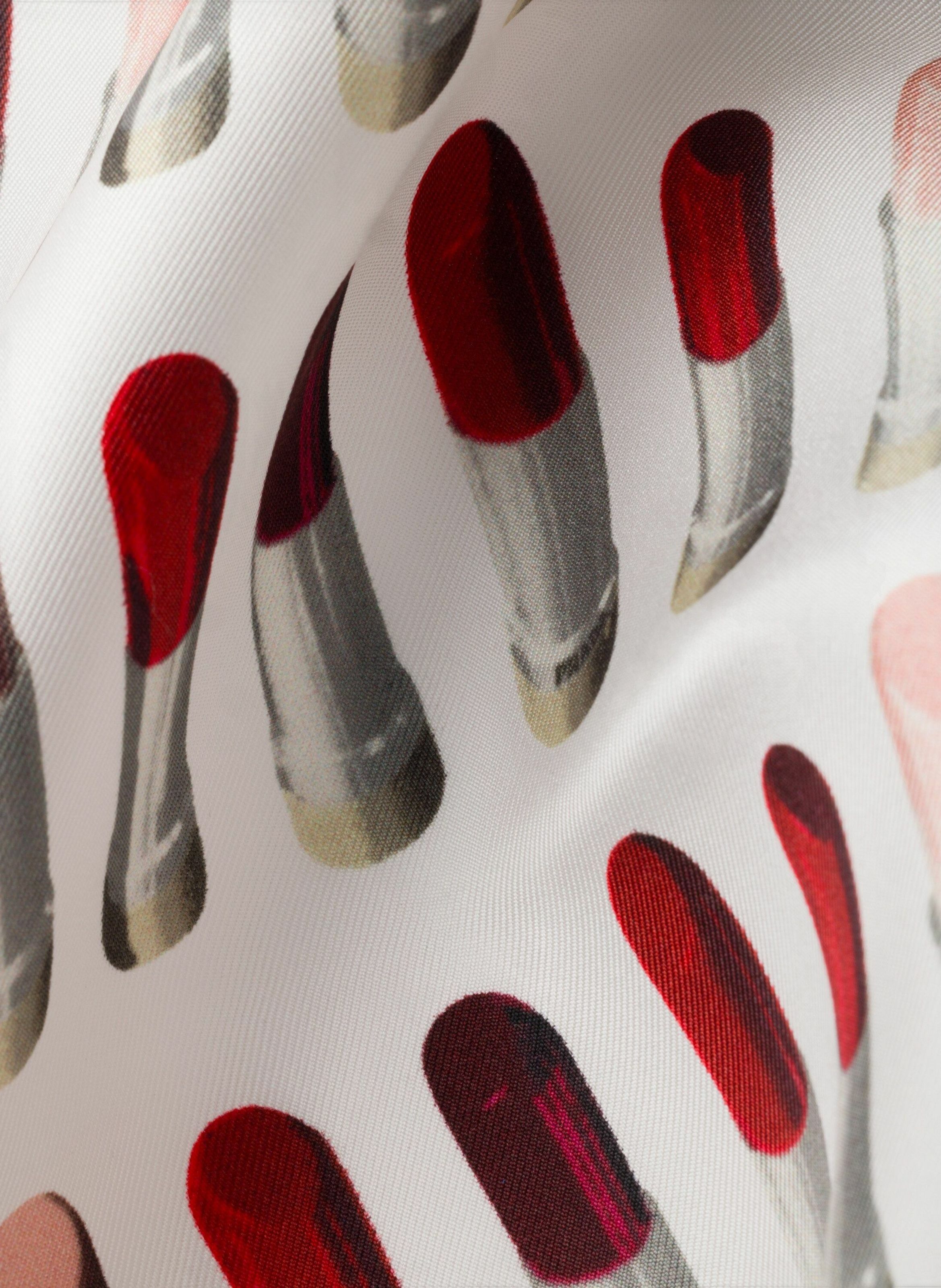 Foulard en sergé de soie imprimé 55 PRADA Noir