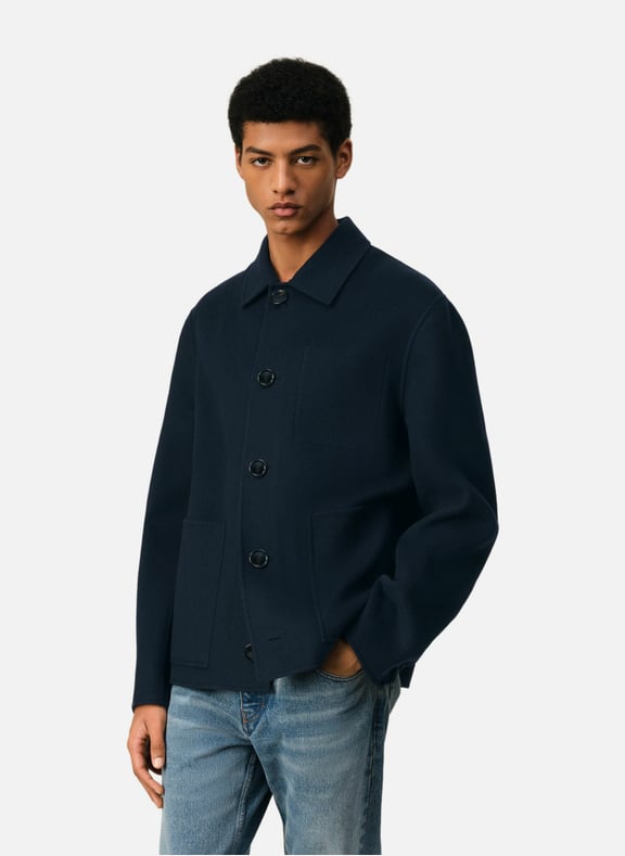 Blouson boule boutonné Bleu by AMI PARIS AMI PARIS Blouson boule boutonné Bleu