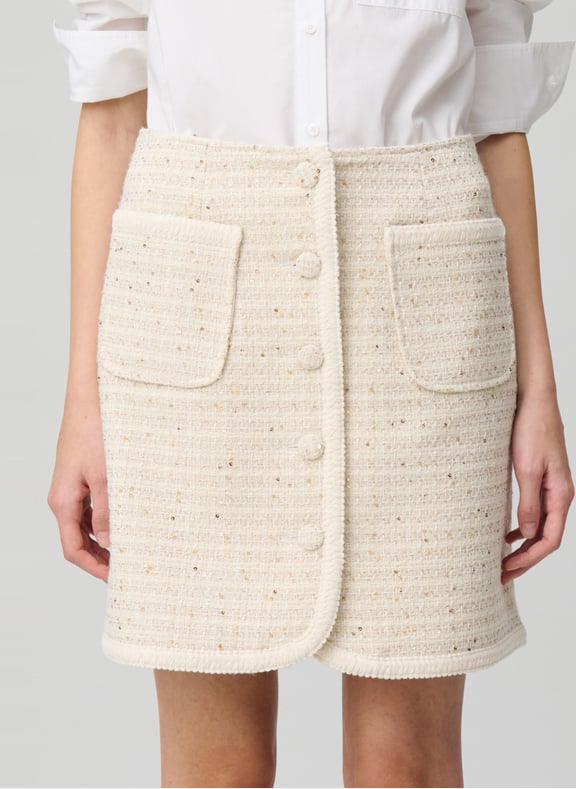 Jupe en tweed à coupe droite Beige by CLAUDIE PIERLOT CLAUDIE PIERLOT Jupe en tweed à coupe droite Beige