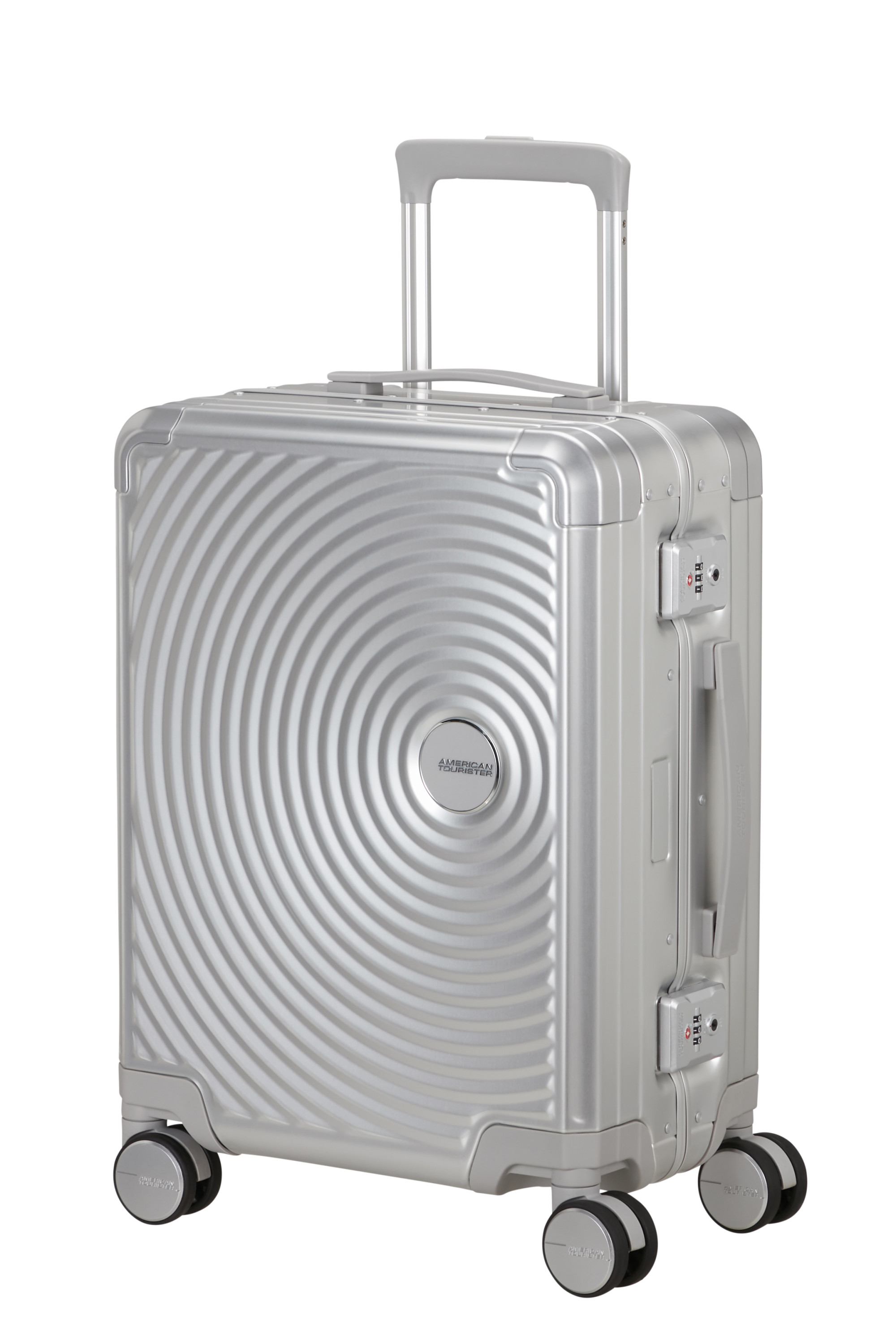 Soundbox alu valise 4 roues taille s AMERICAN TOURISTER Argent