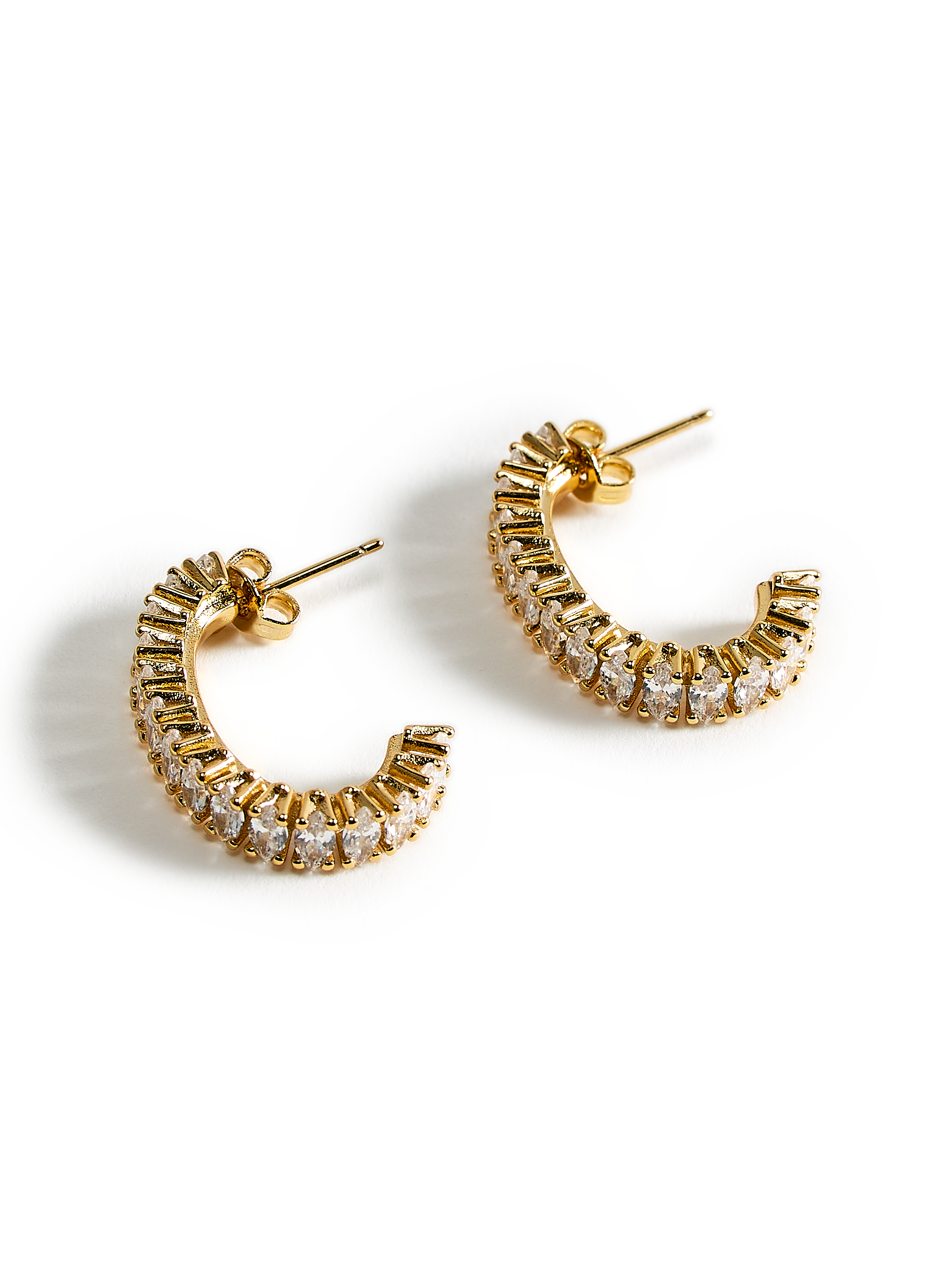 Boucles d&#039;oreille à cristaux en zirconium AU PRINTEMPS PARIS Doré