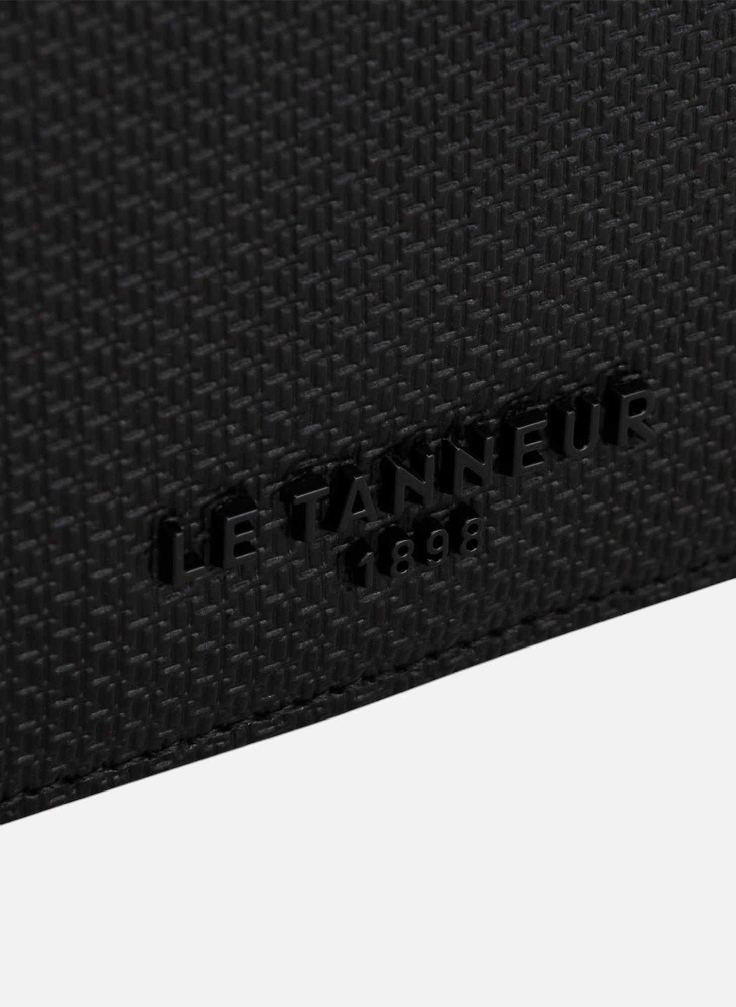 Portefeuille à rabat 2 volets emile en cuir signature t LE TANNEUR Noir