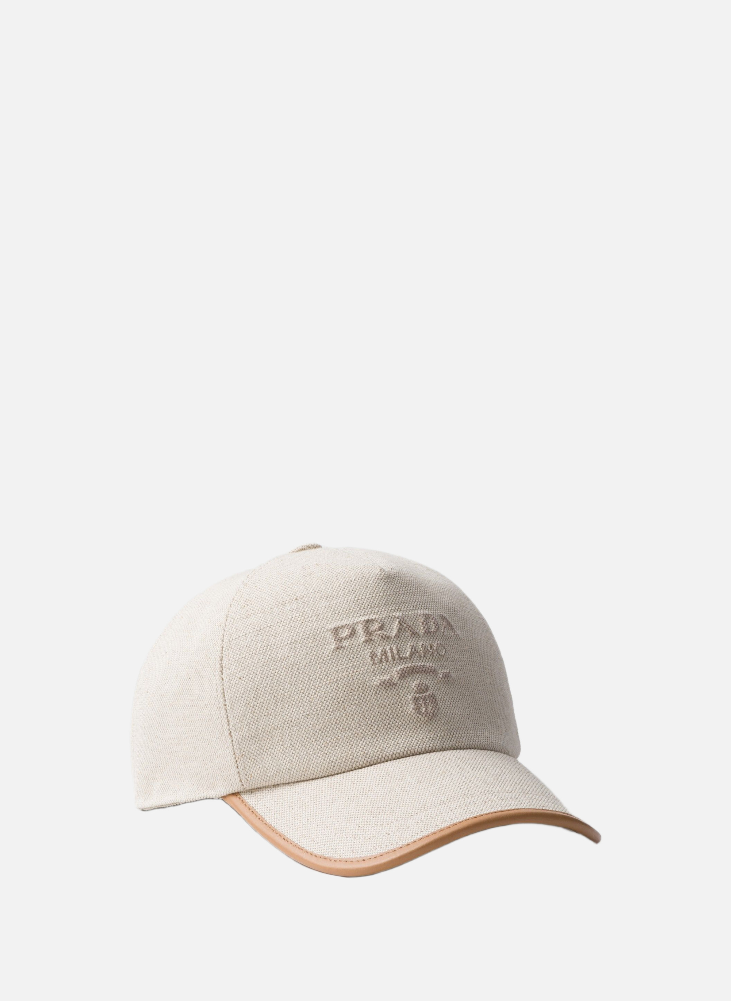 Casquette de base-ball en lin mélangé PRADA Beige