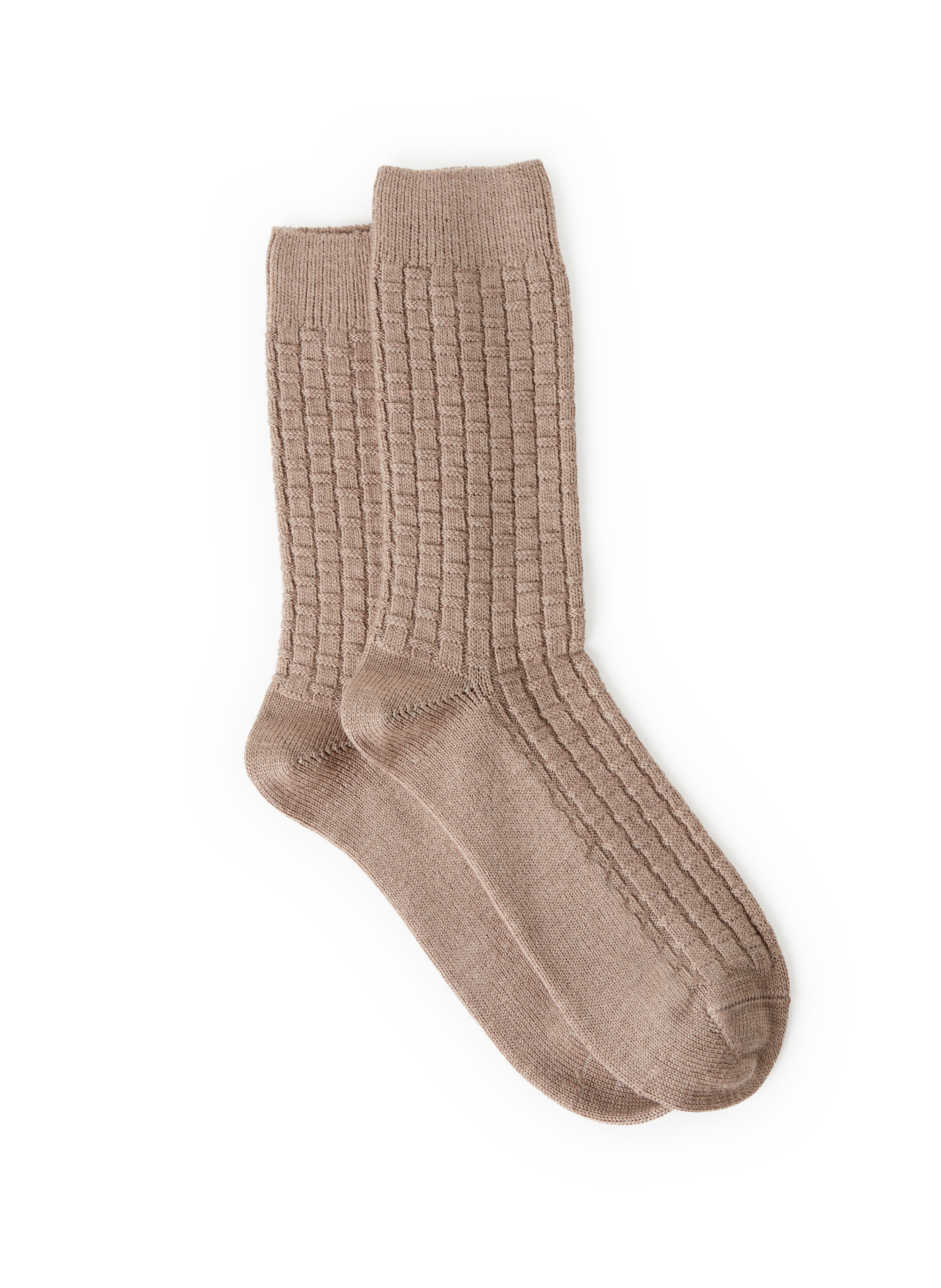 DORÉ DORÉ Chaussettes mi-hautes en laune mérinos Beige