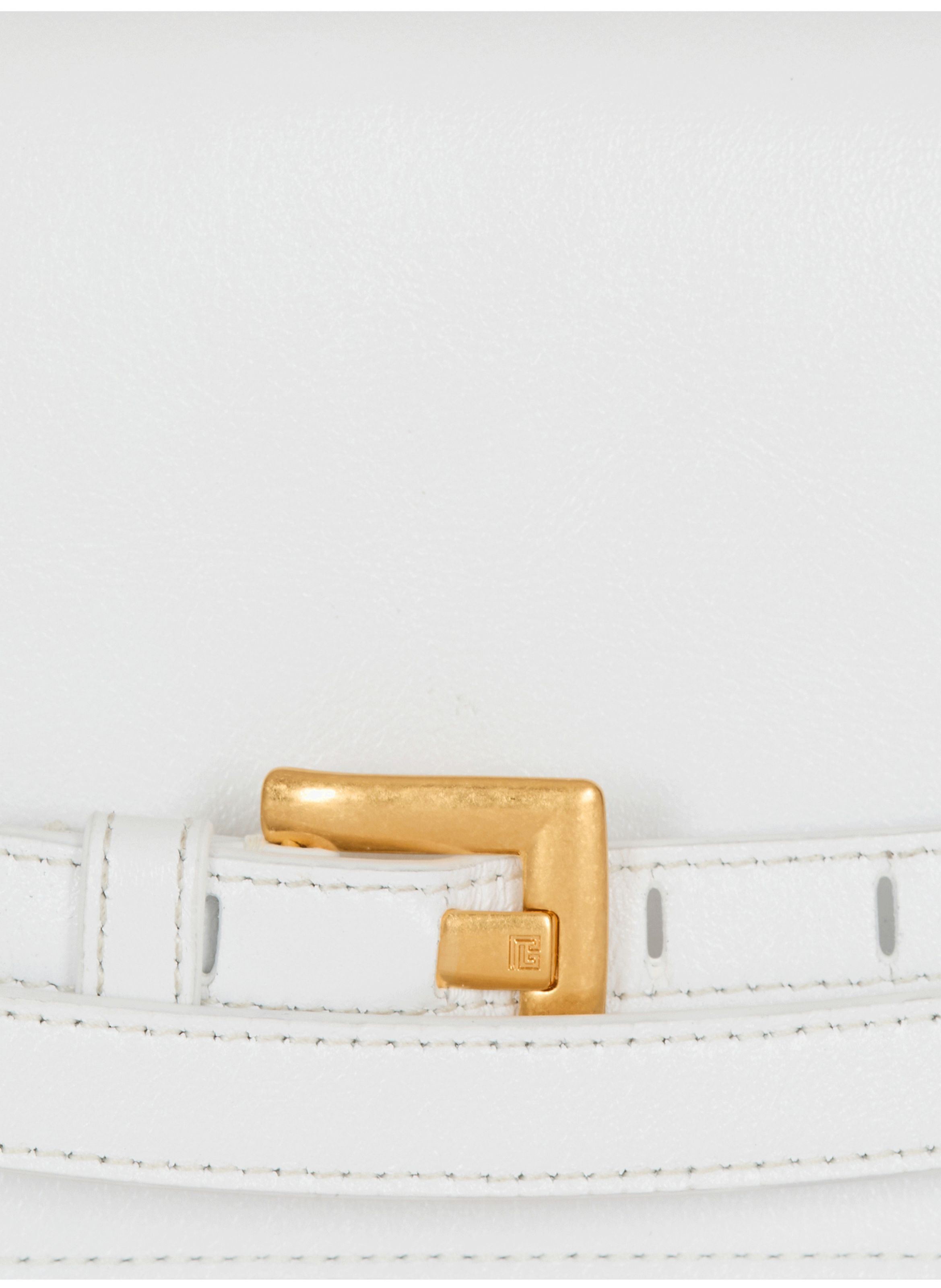 Portefeuille shuffle à chaîne en cuir de veau BALMAIN Blanc