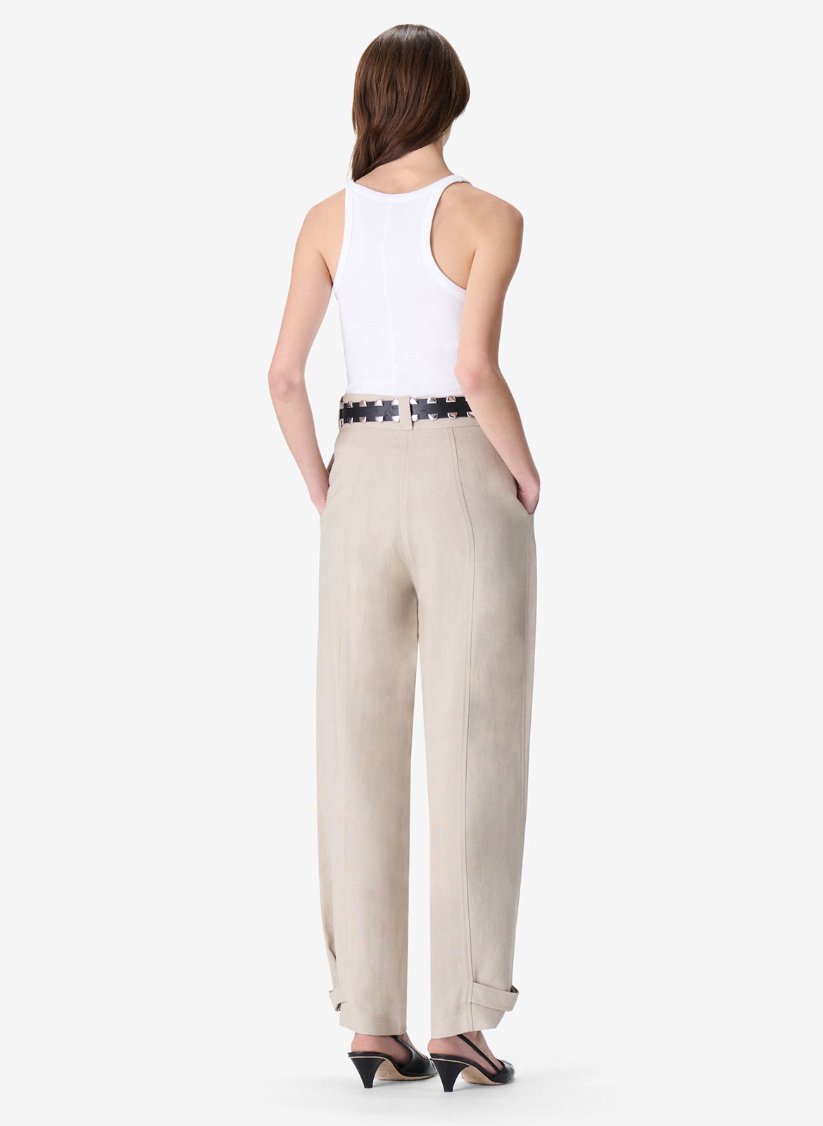 Pantalon large taille haute axelle IRO Beige