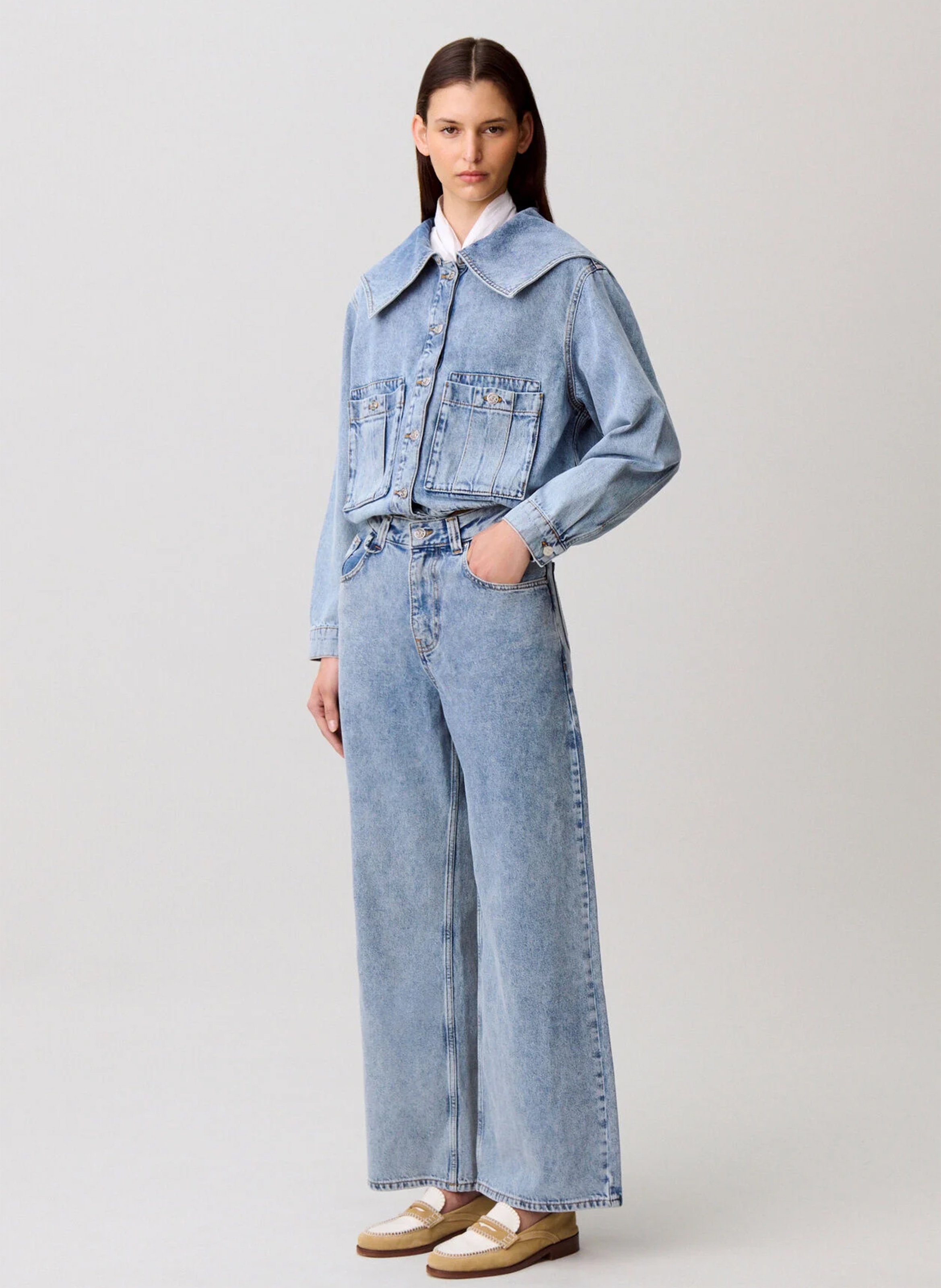 Jean large en coton CLAUDIE PIERLOT Bleu