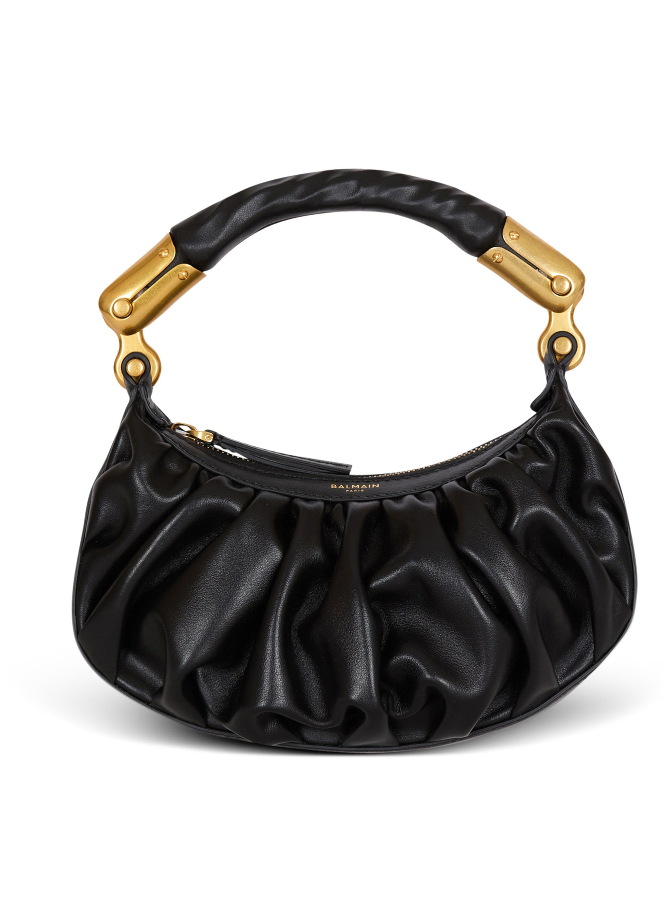 Sac ebene mini en cuir de veau BALMAIN Noir