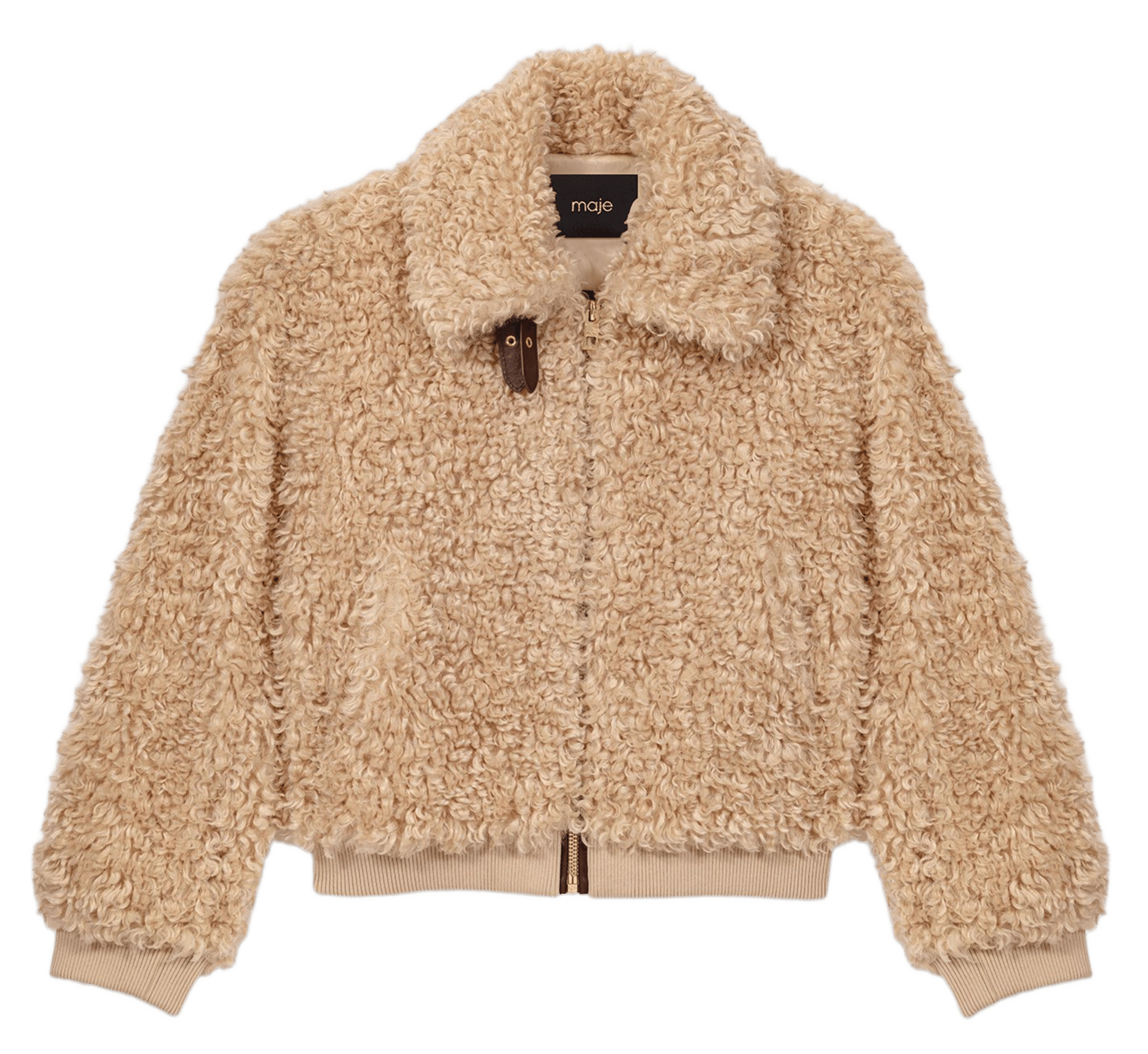 Veste oversize col montant MAJE Beige