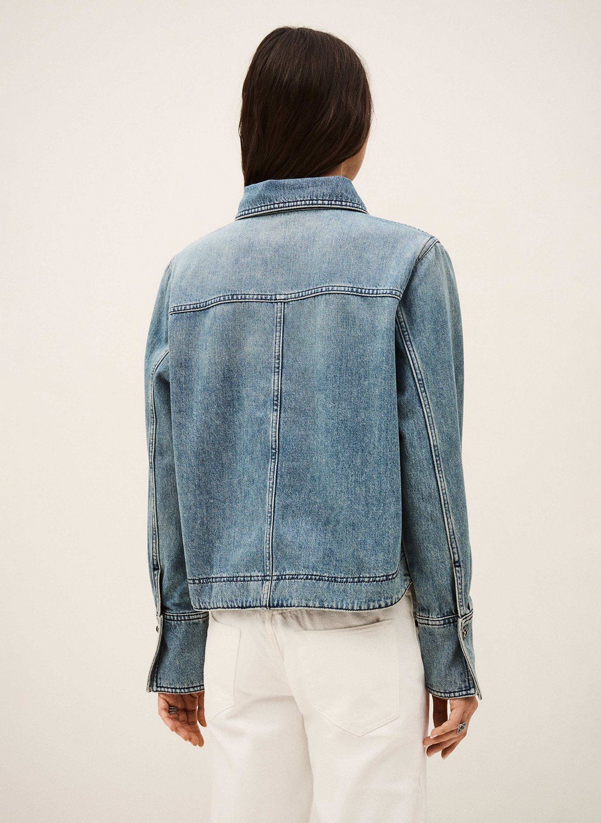 Top droit col classique en coton tavy BA&SH Bleu