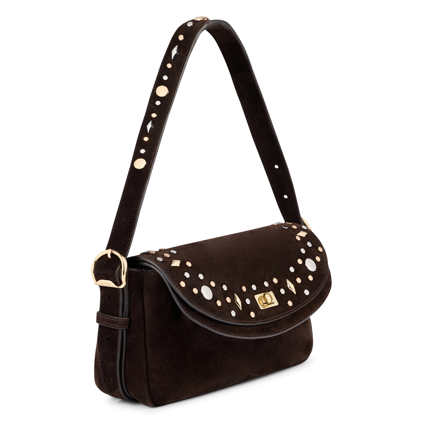 Sac bandoulière en cuir SANDRO Marron