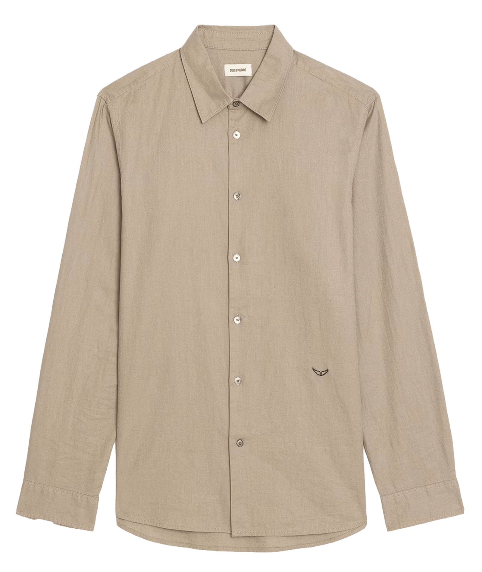 Chemise droite boutonnée en lin mélangé sid ZADIG&VOLTAIRE Beige