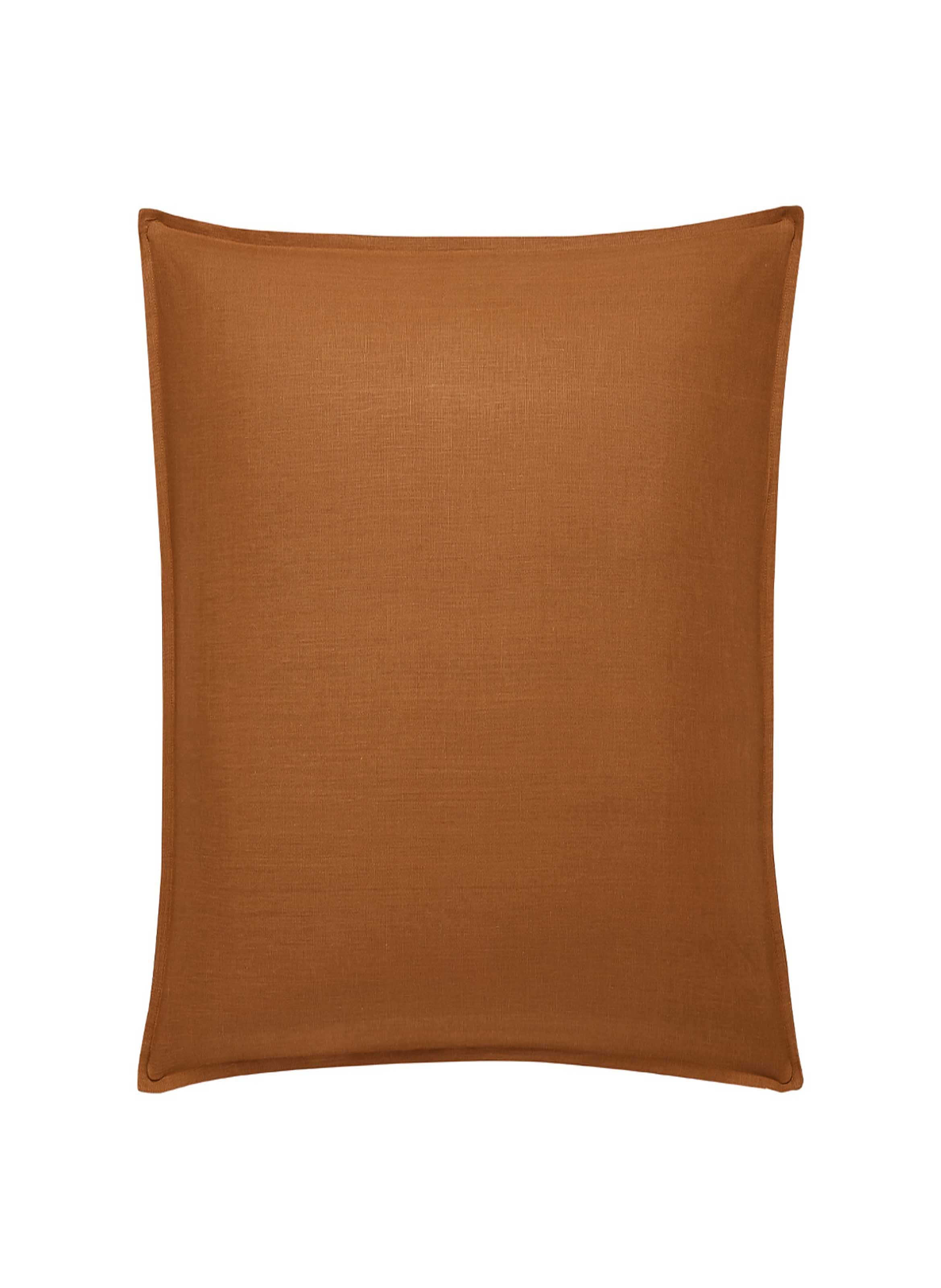 Taie d'oreiller unie en lin lavé, nouvelle vague ALEXANDRE TURPAULT Marron