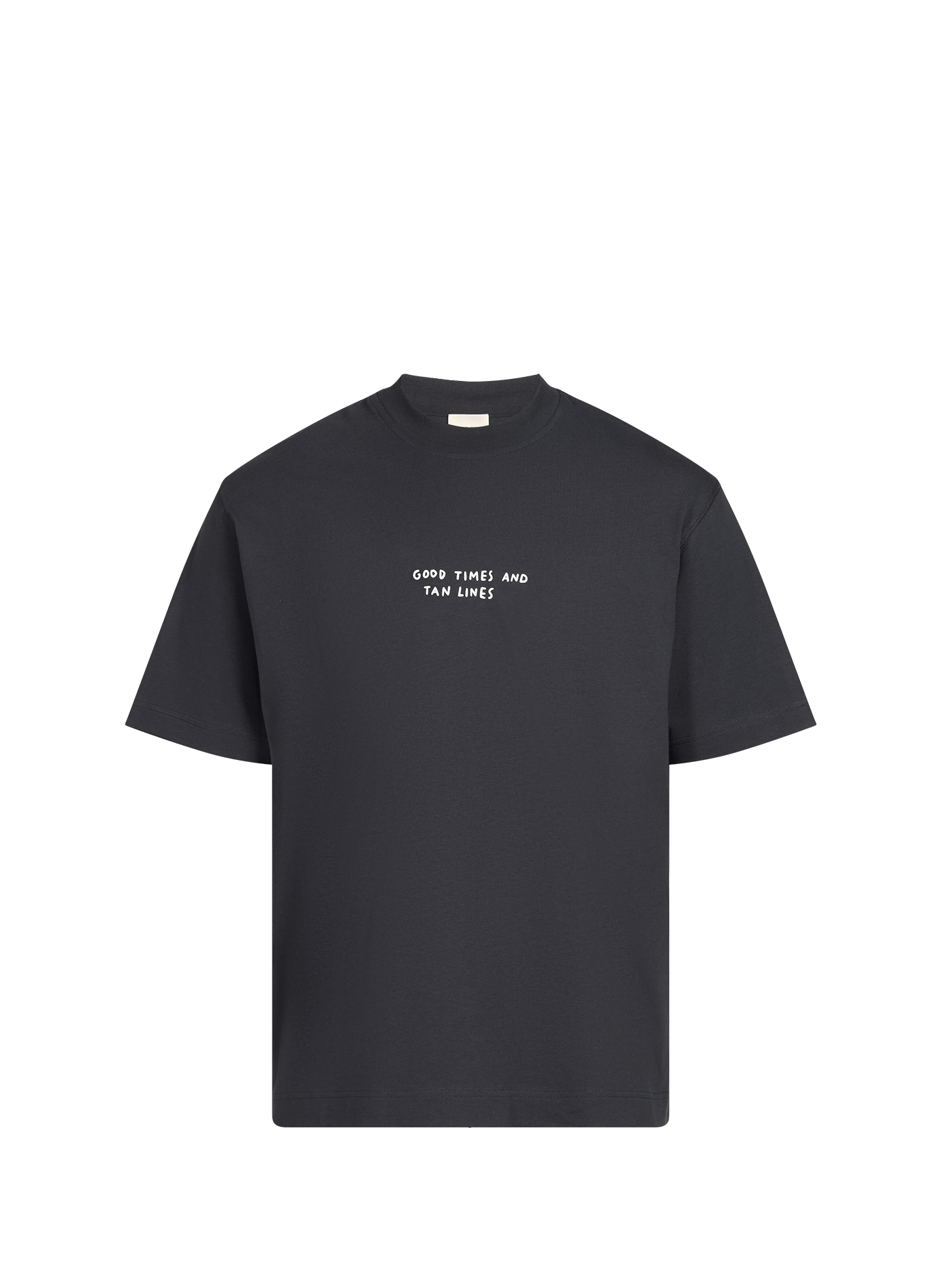 T-shirt droit à slogan en coton CLOSED Noir