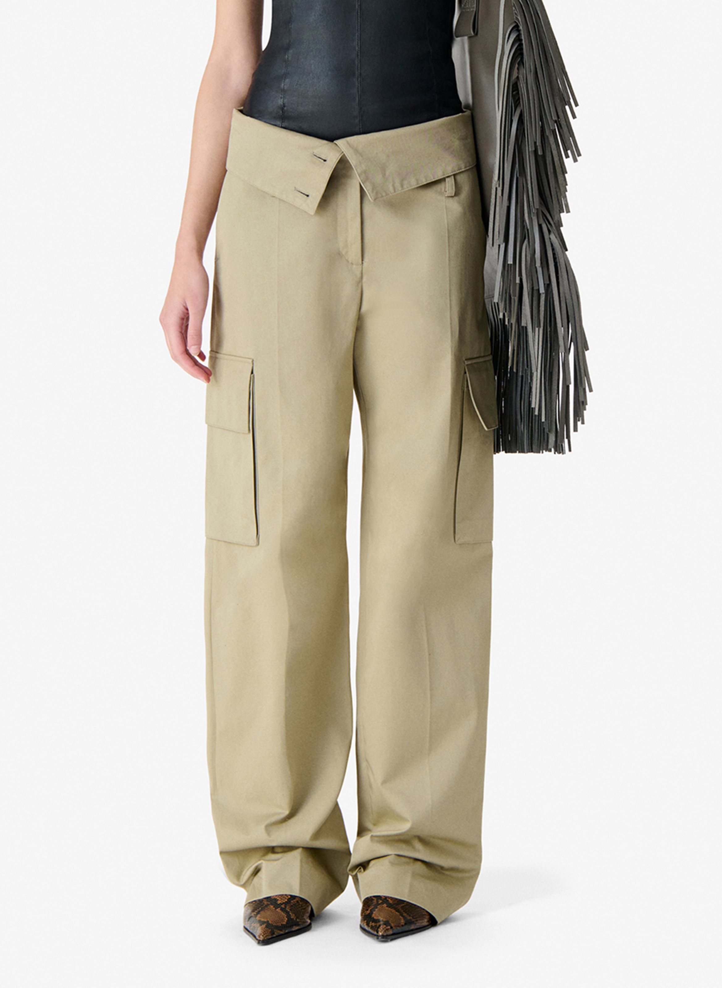 Pantalon droit en coton indra IRO Gris