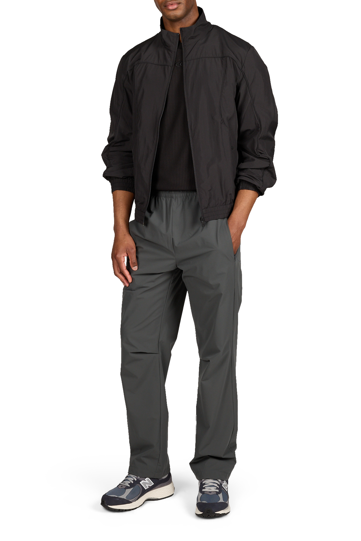 Veste cintrée col montant à zip RAINS Noir