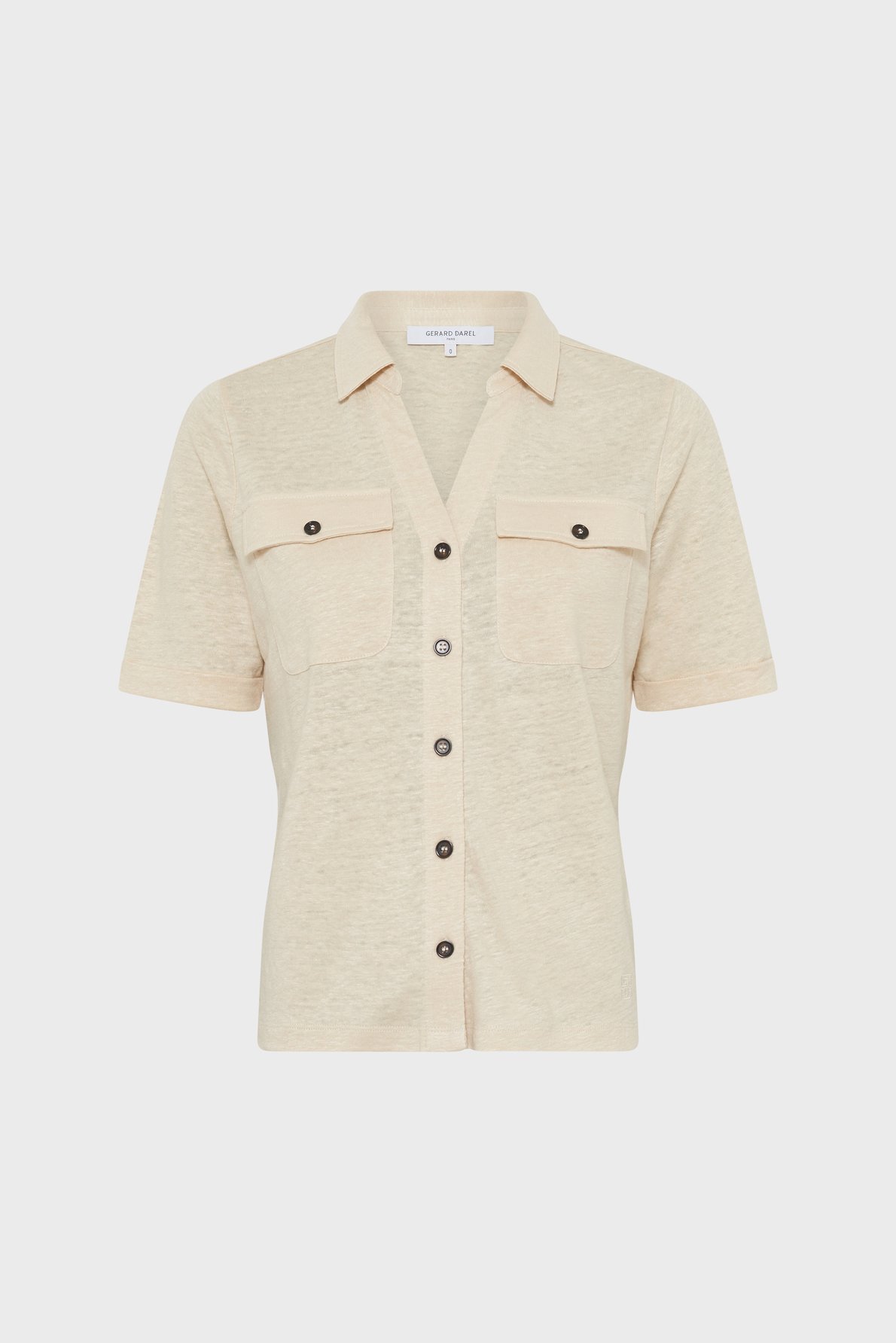 Polo boutonné en lin - moana GERARD DAREL Beige
