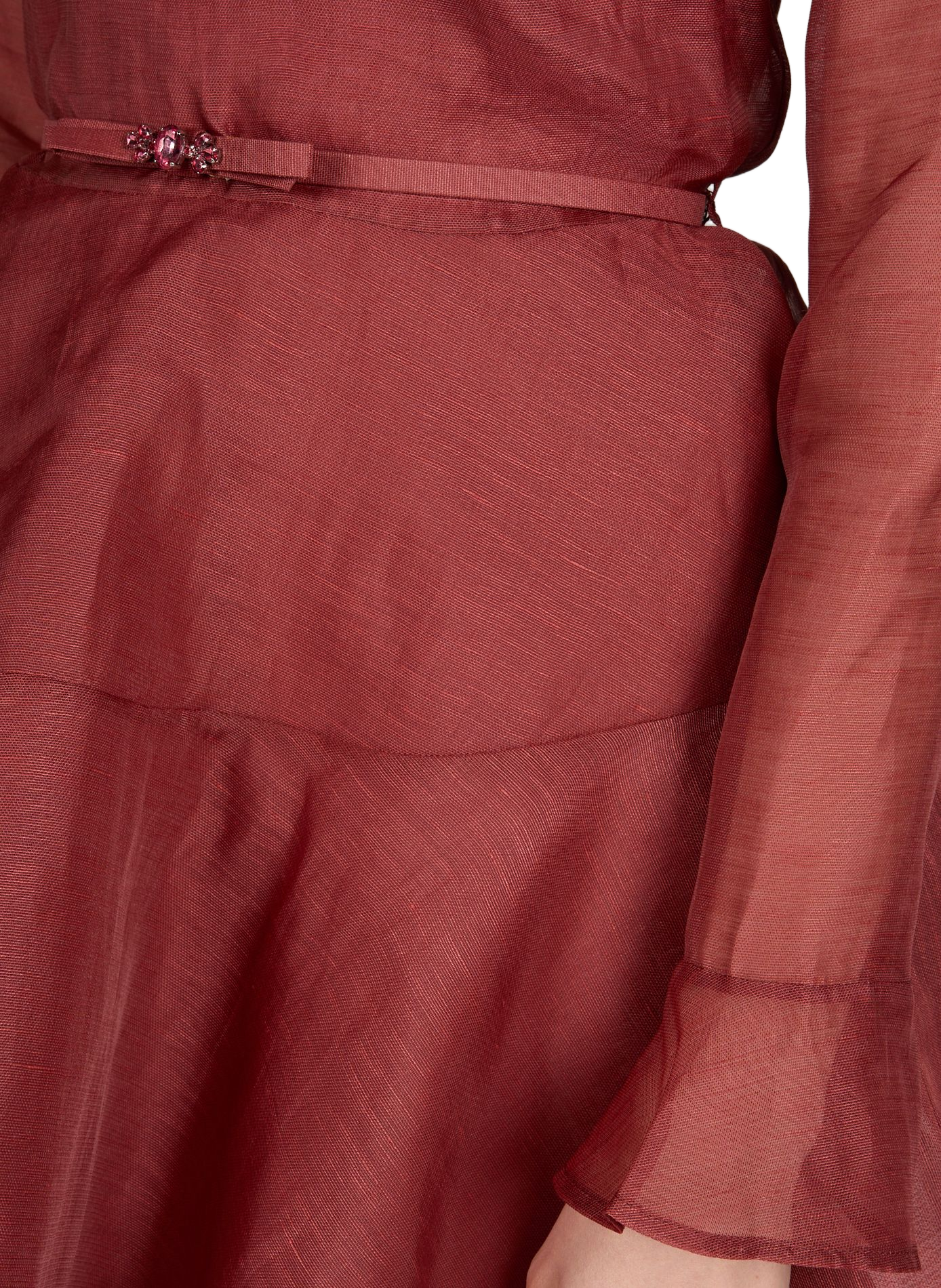 Mini robe péplum Alchemy en lin et soie  ZIMMERMANN Rouge