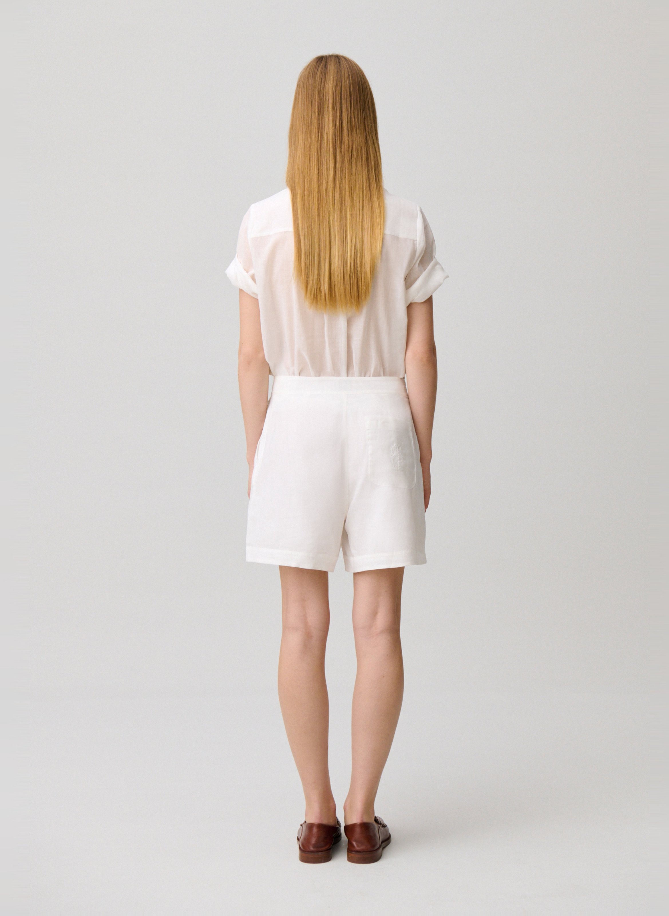 Short droit en coton mélangé CLAUDIE PIERLOT Beige