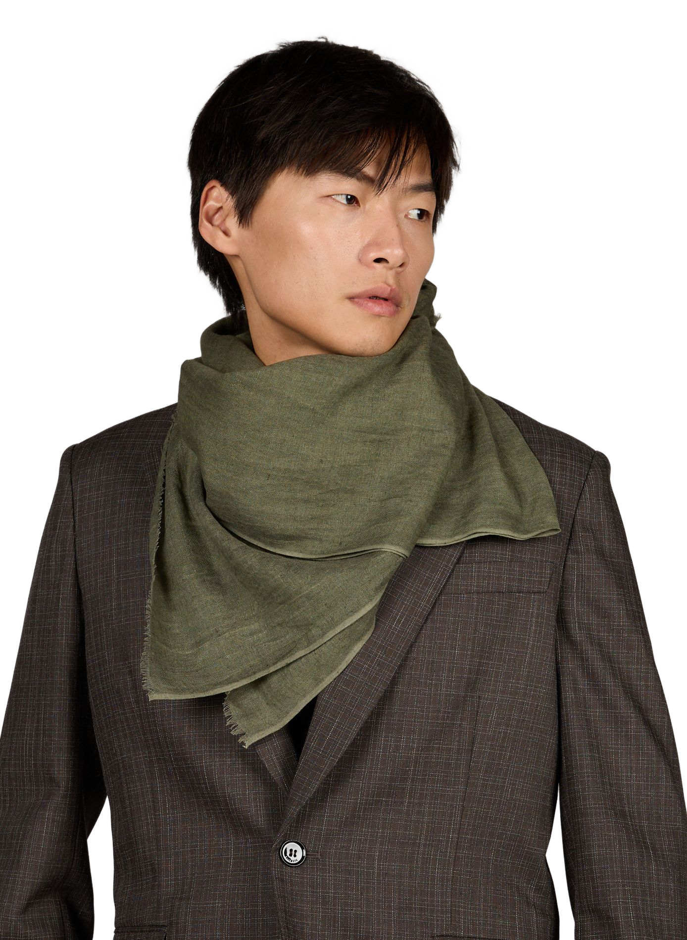 Bufanda Heaton de lino y algodón. LAFAURIE Caqui