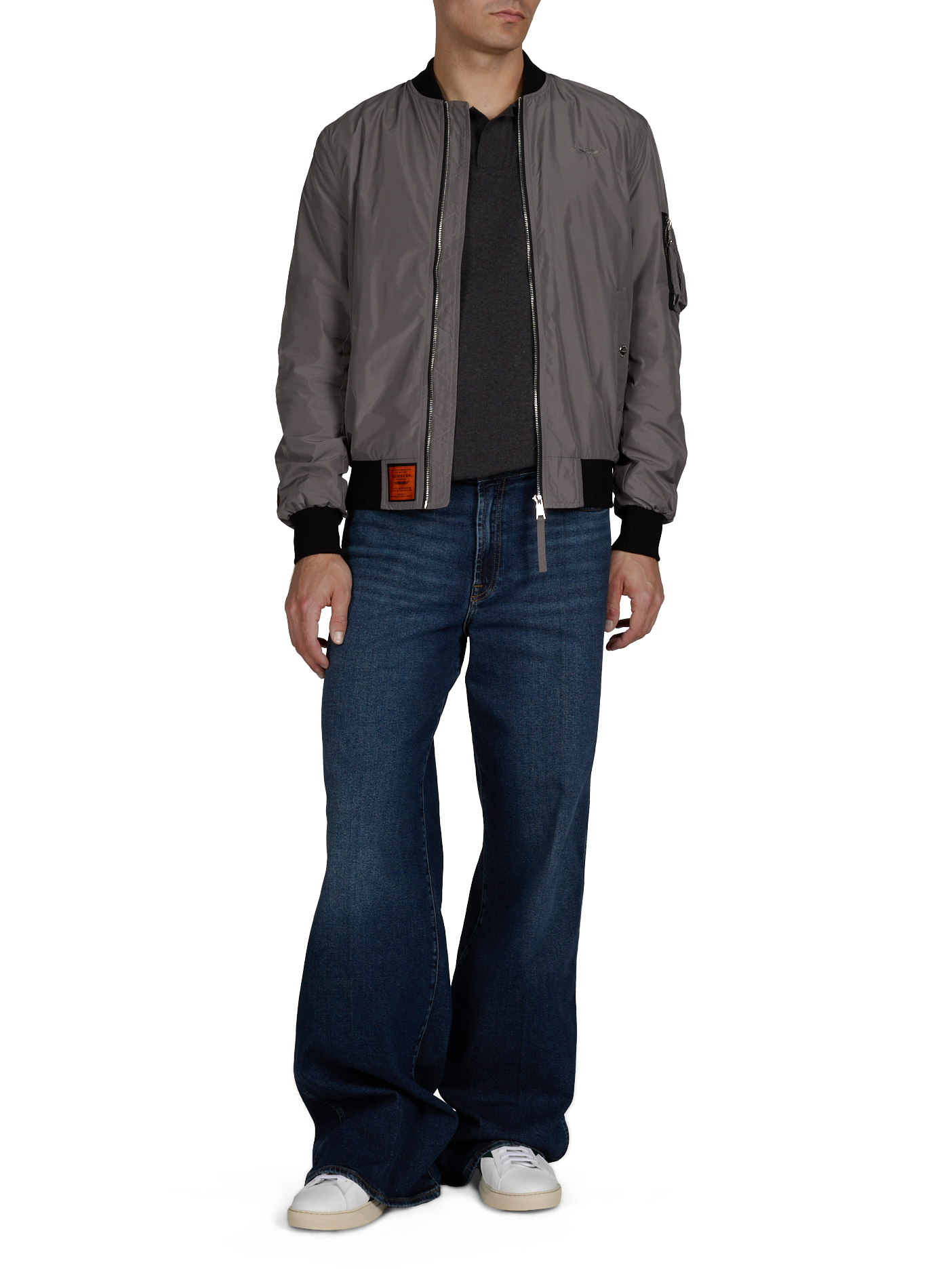 Bomber with logo embroidery on the chest BOMBERS ORIGINAL Grey