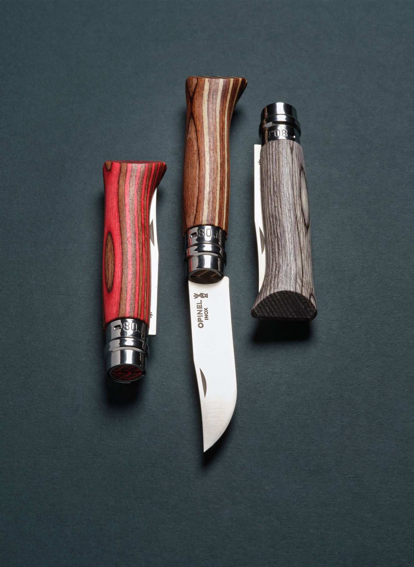 Lamellenmesser aus Edelstahl OPINEL Braun