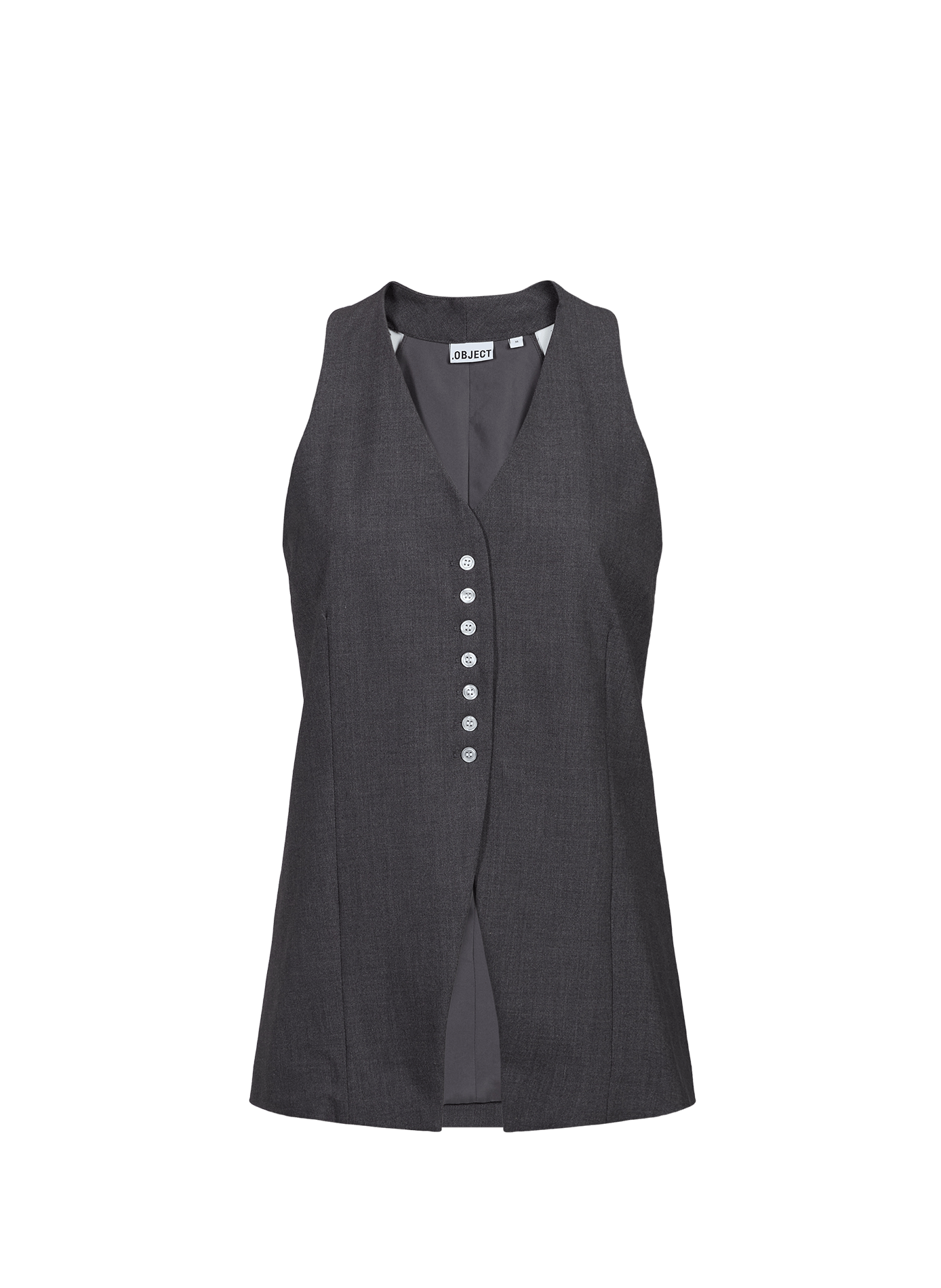Buttoned V-neck top OBJECT Grey