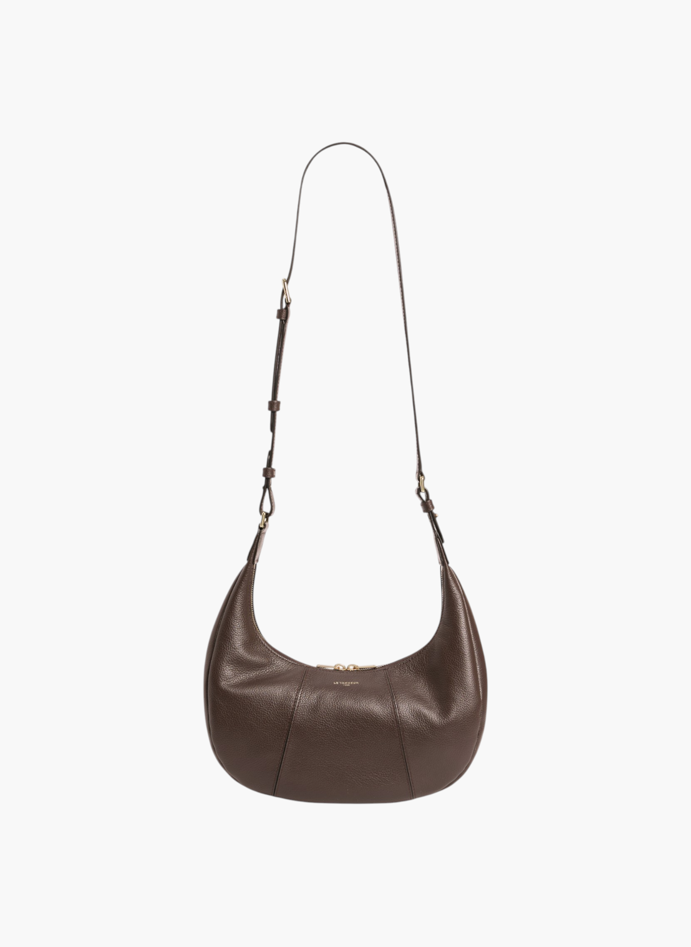 Petit sac hobo juliette en cuir grainé LE TANNEUR Marron