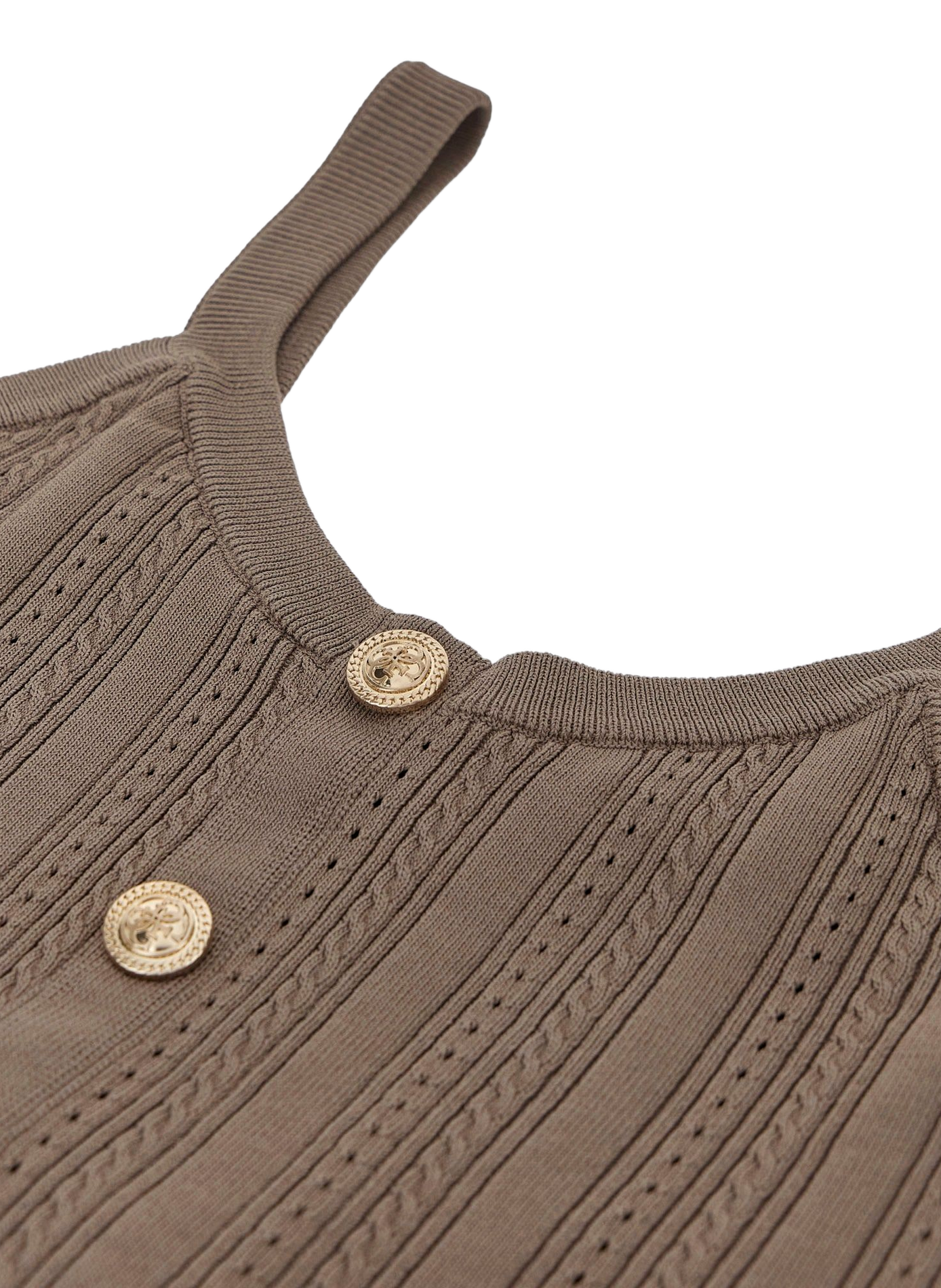 Camiseta sin mangas cuello redondo GUESS Marrón